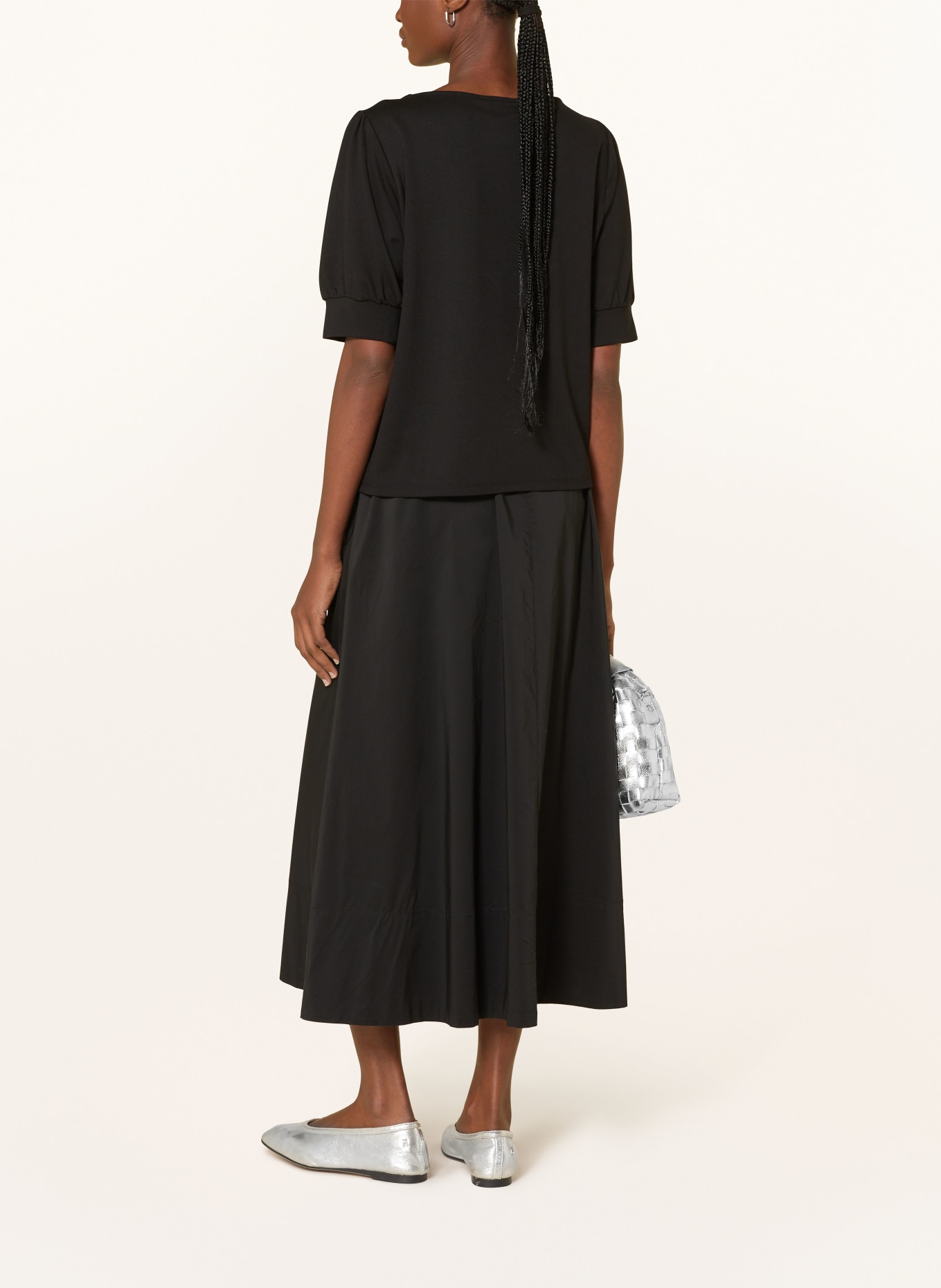 monari Blusenshirt aus Jersey mit Schmucksteinen: SCHWARZ