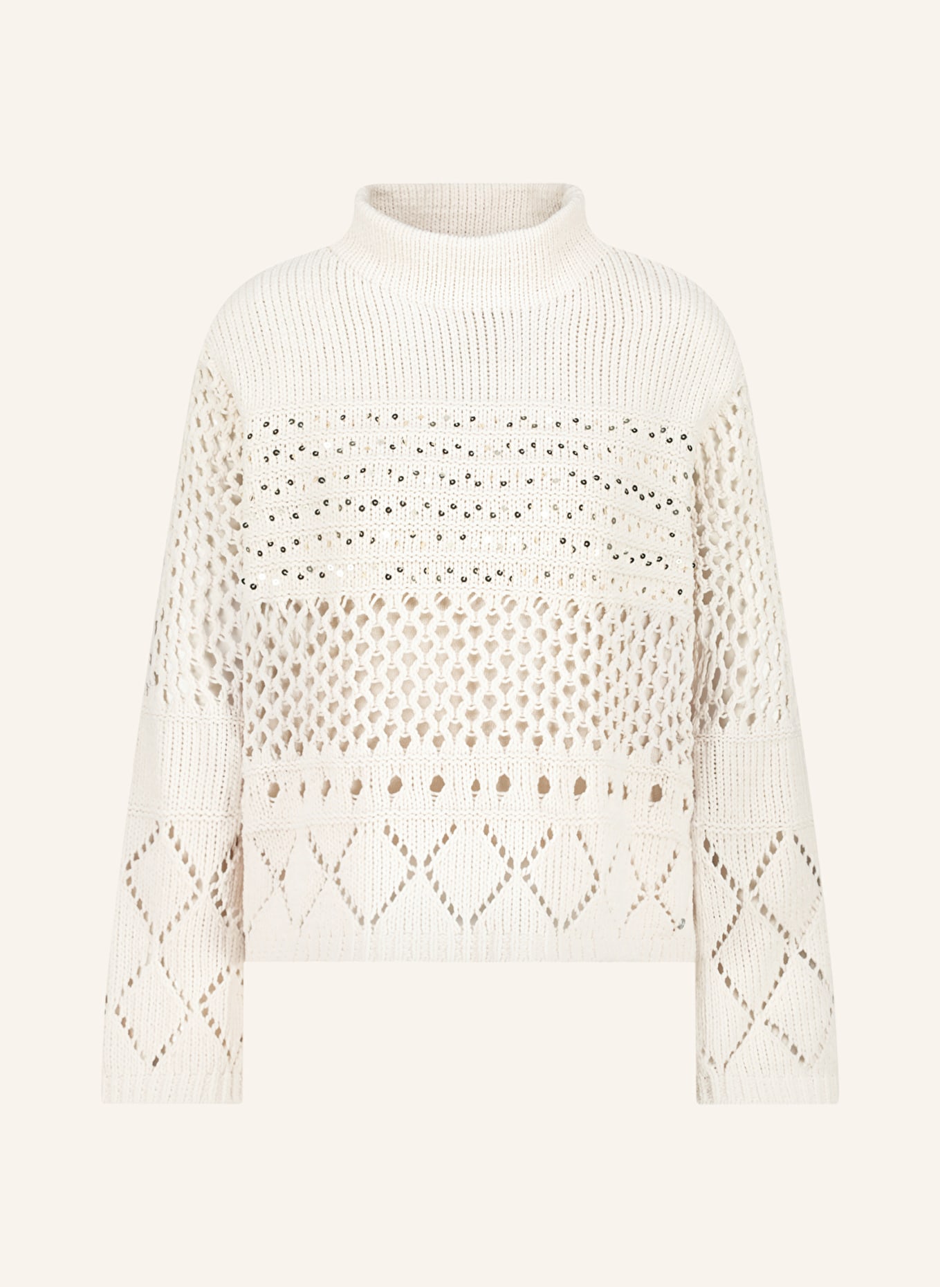 monari Pullover mit Pailletten: CREME