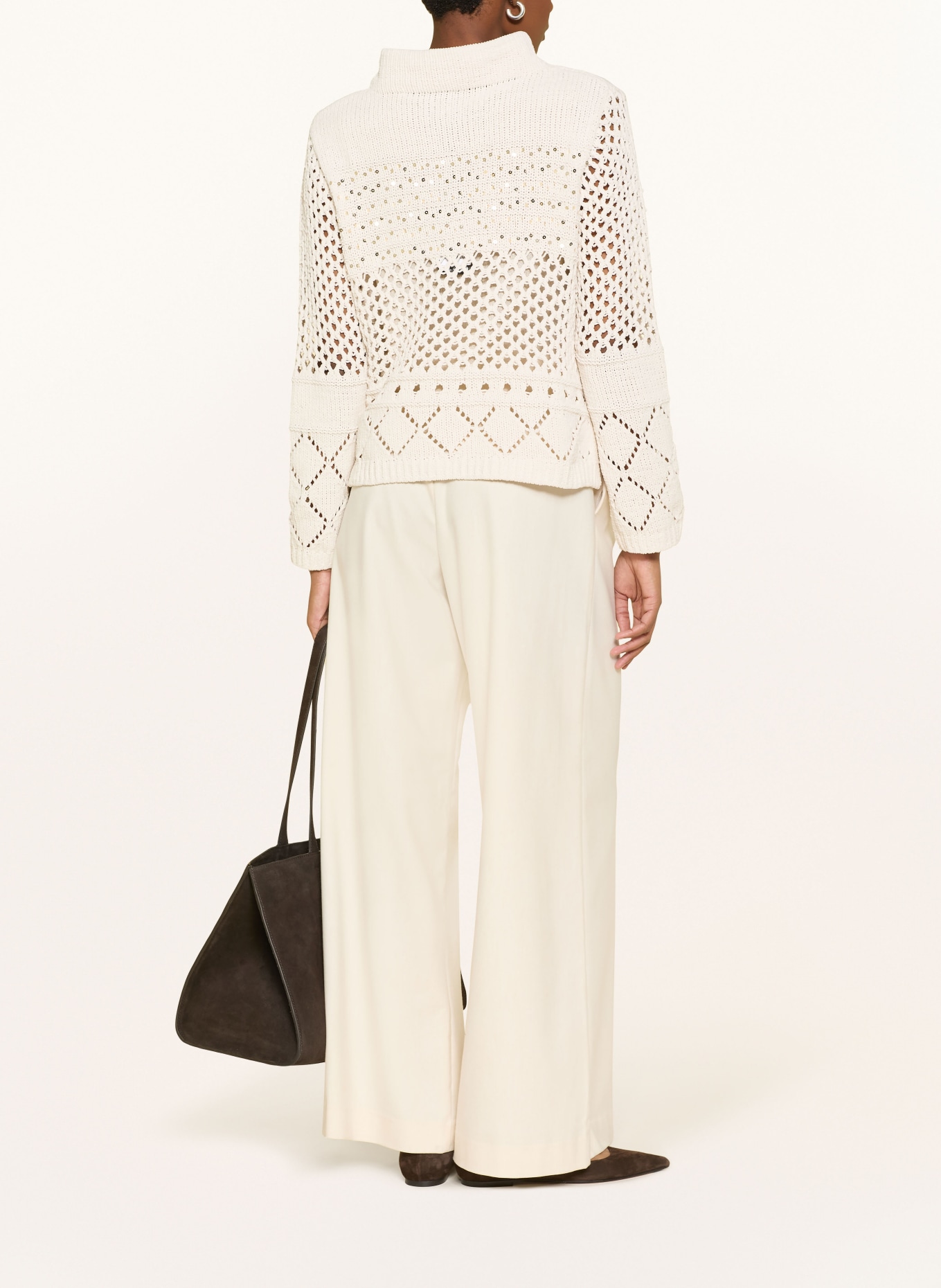 monari Pullover mit Pailletten: CREME