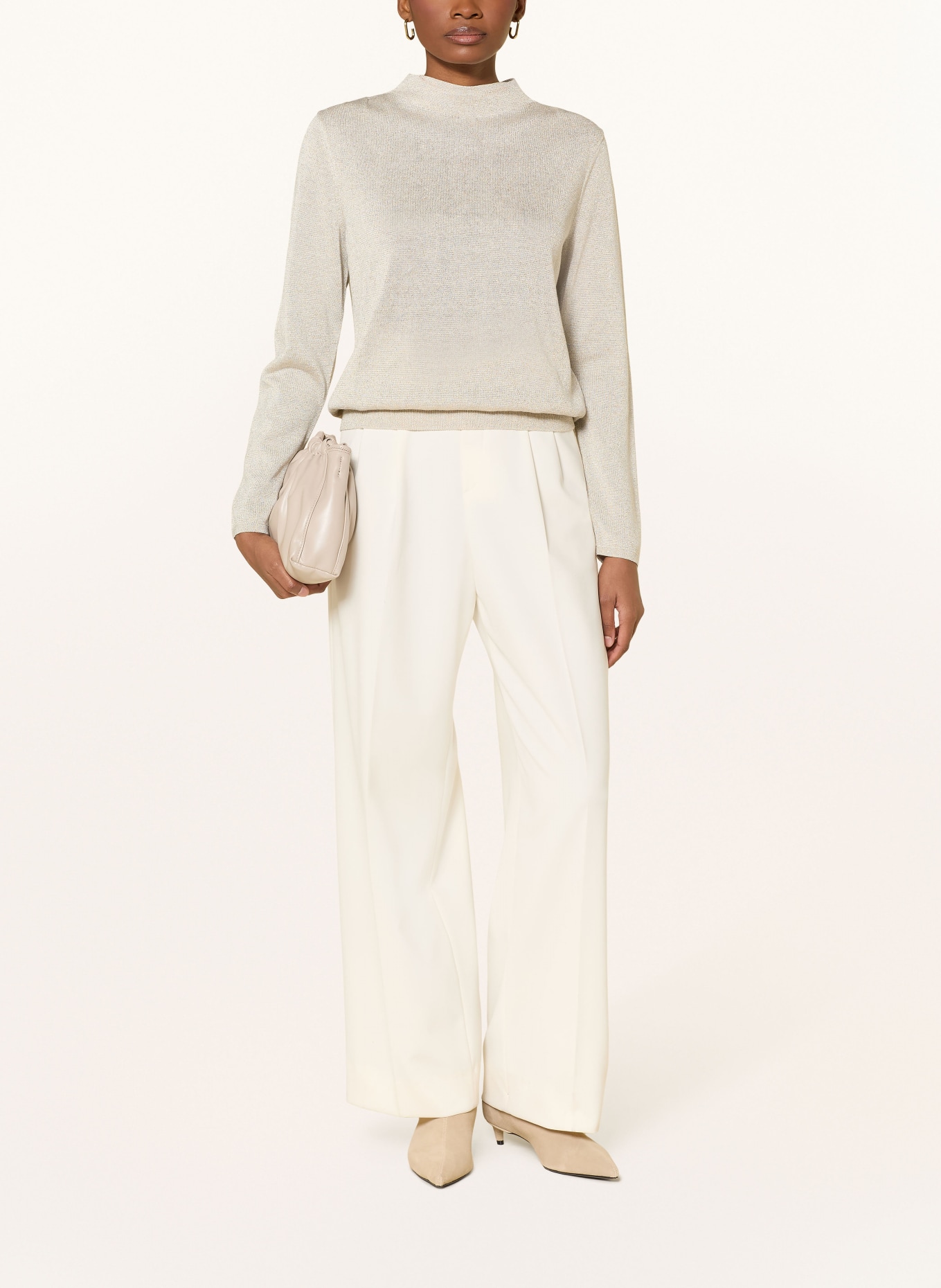 monari Pullover mit Glitzergarn: HELLGRAU