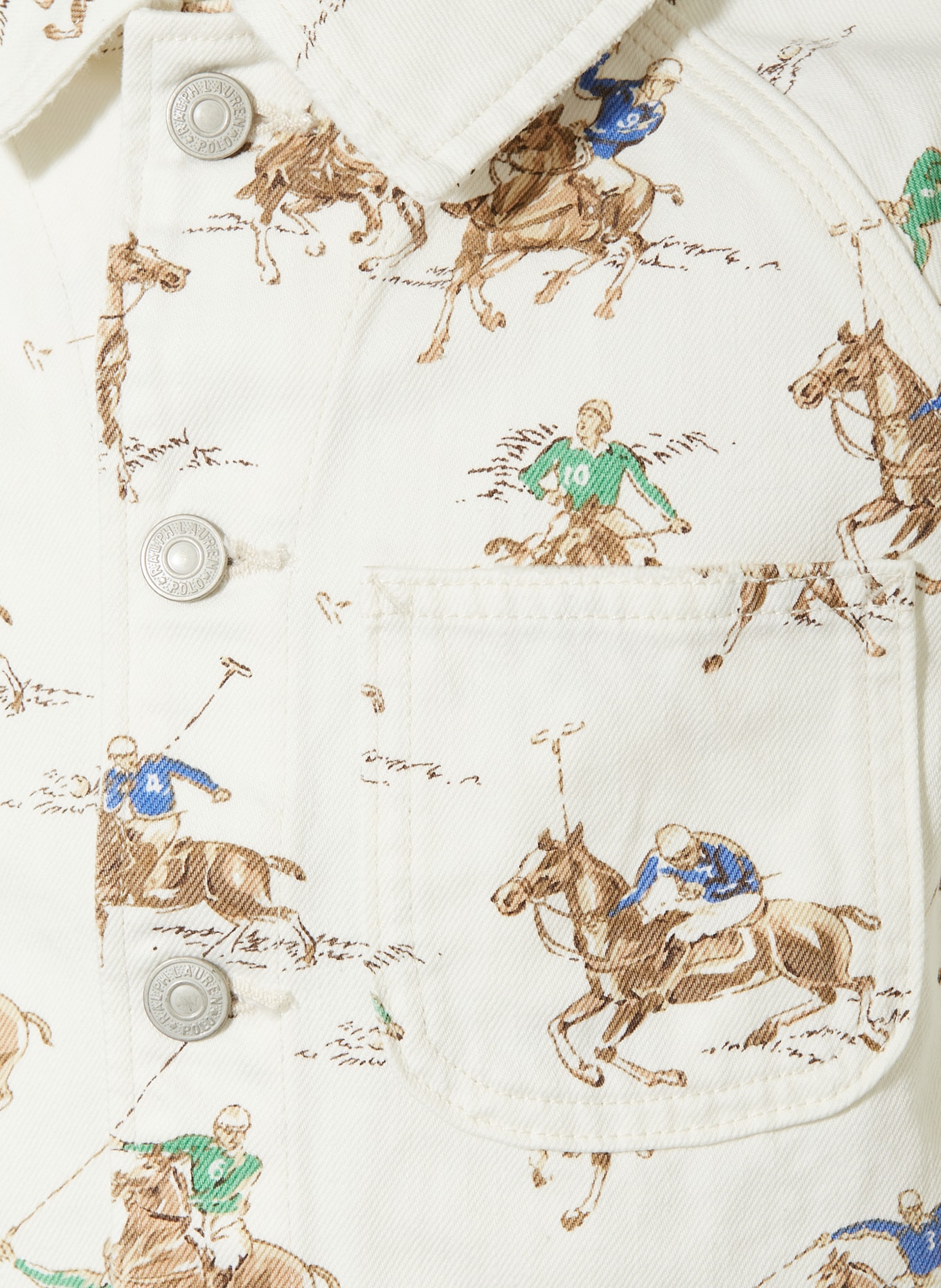 POLO RALPH LAUREN Jeansjacke: ECRU / BRAUN / BLAU