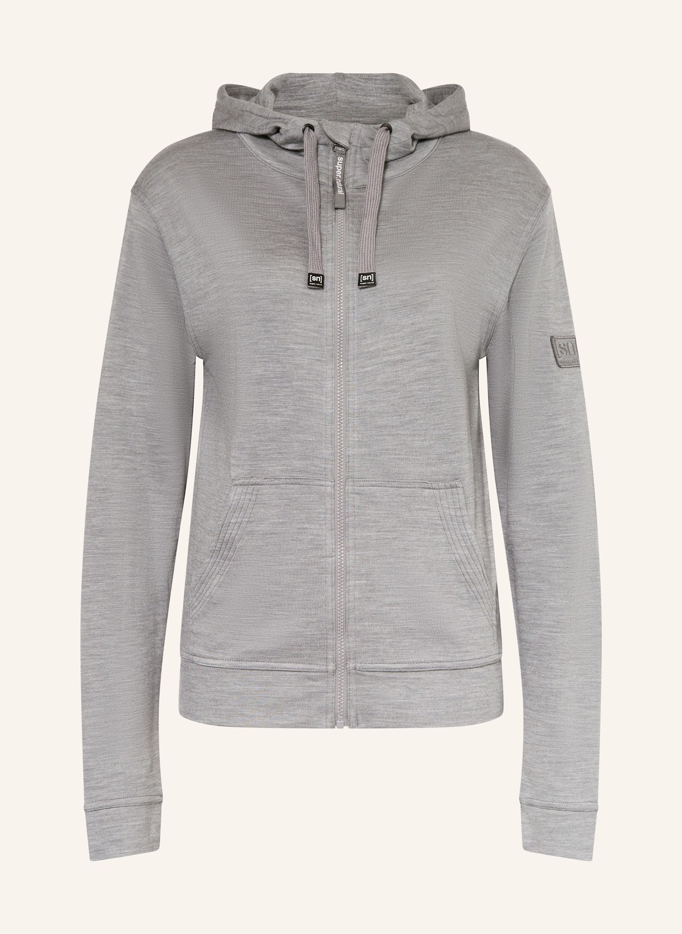 super.natural Sweatjacke SOLUTION BIO mit Merinowolle: GRAU