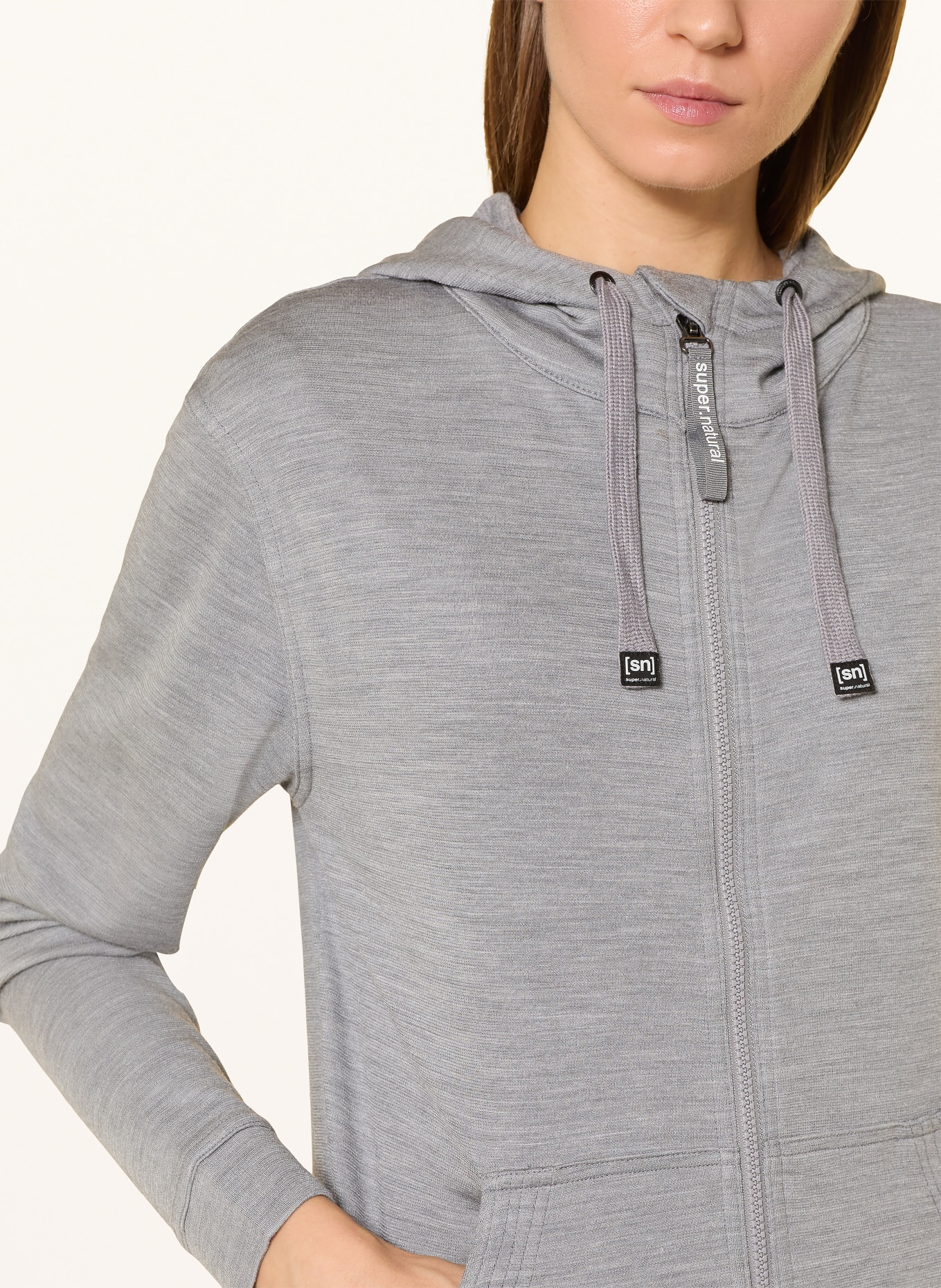 super.natural Sweatjacke SOLUTION BIO mit Merinowolle: GRAU