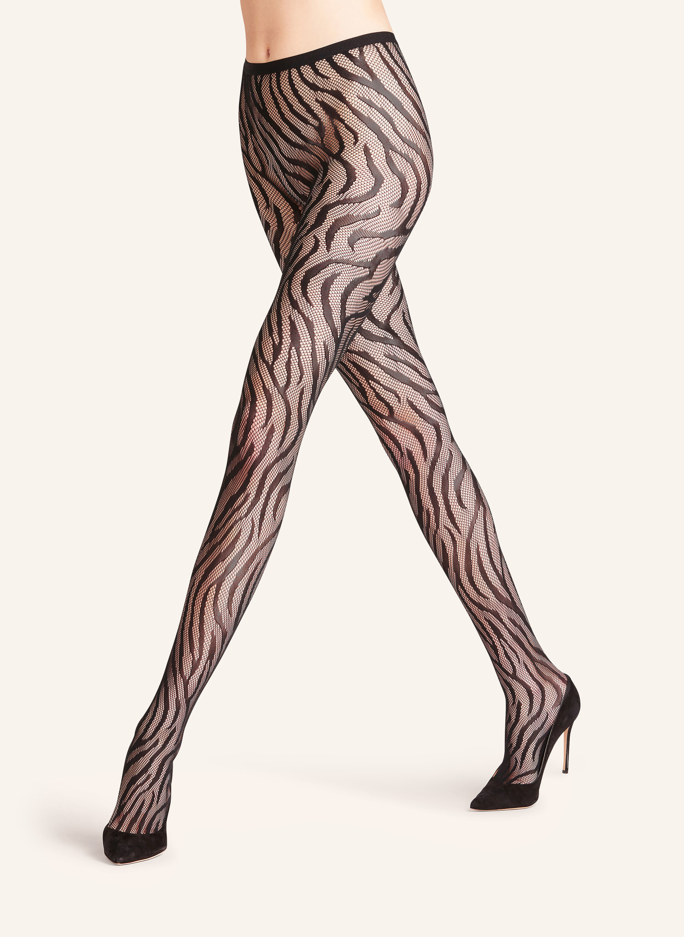 FALKE Fine tights ZEBRA: 3009 BLACK