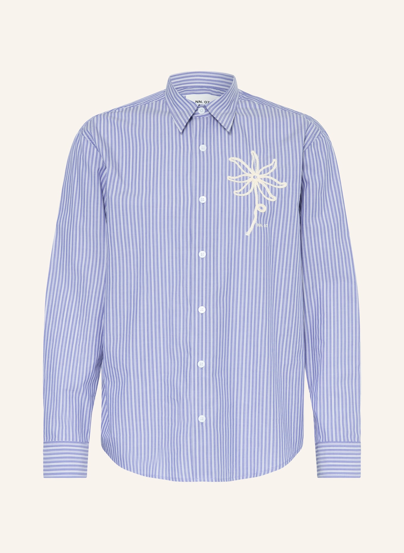 NN.07 Hemd QUINSY Regular Fit: BLAU / WEISS