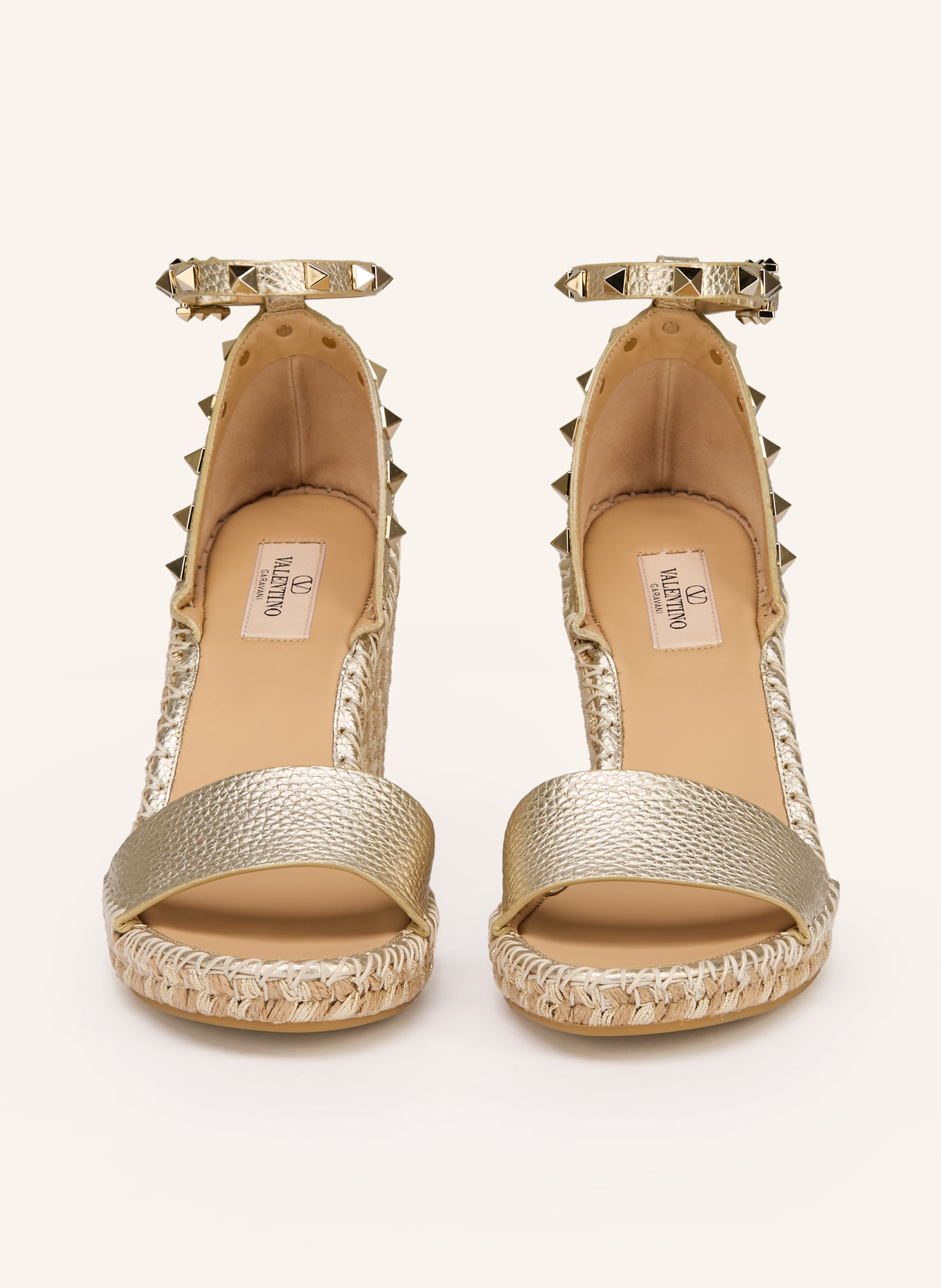 VALENTINO GARAVANI Wedges ROCKSTUD DOUBLE mit Nieten: GOLD