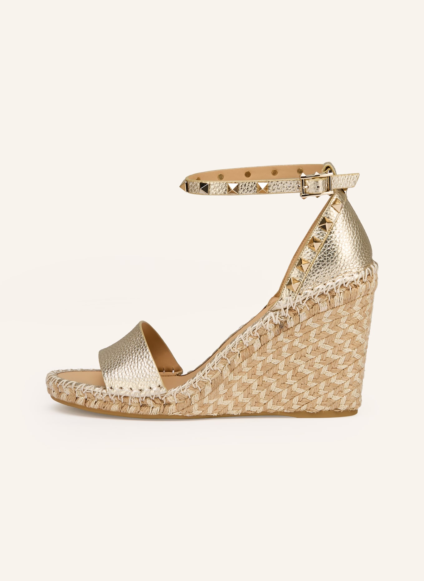 VALENTINO GARAVANI Wedges ROCKSTUD DOUBLE mit Nieten: GOLD