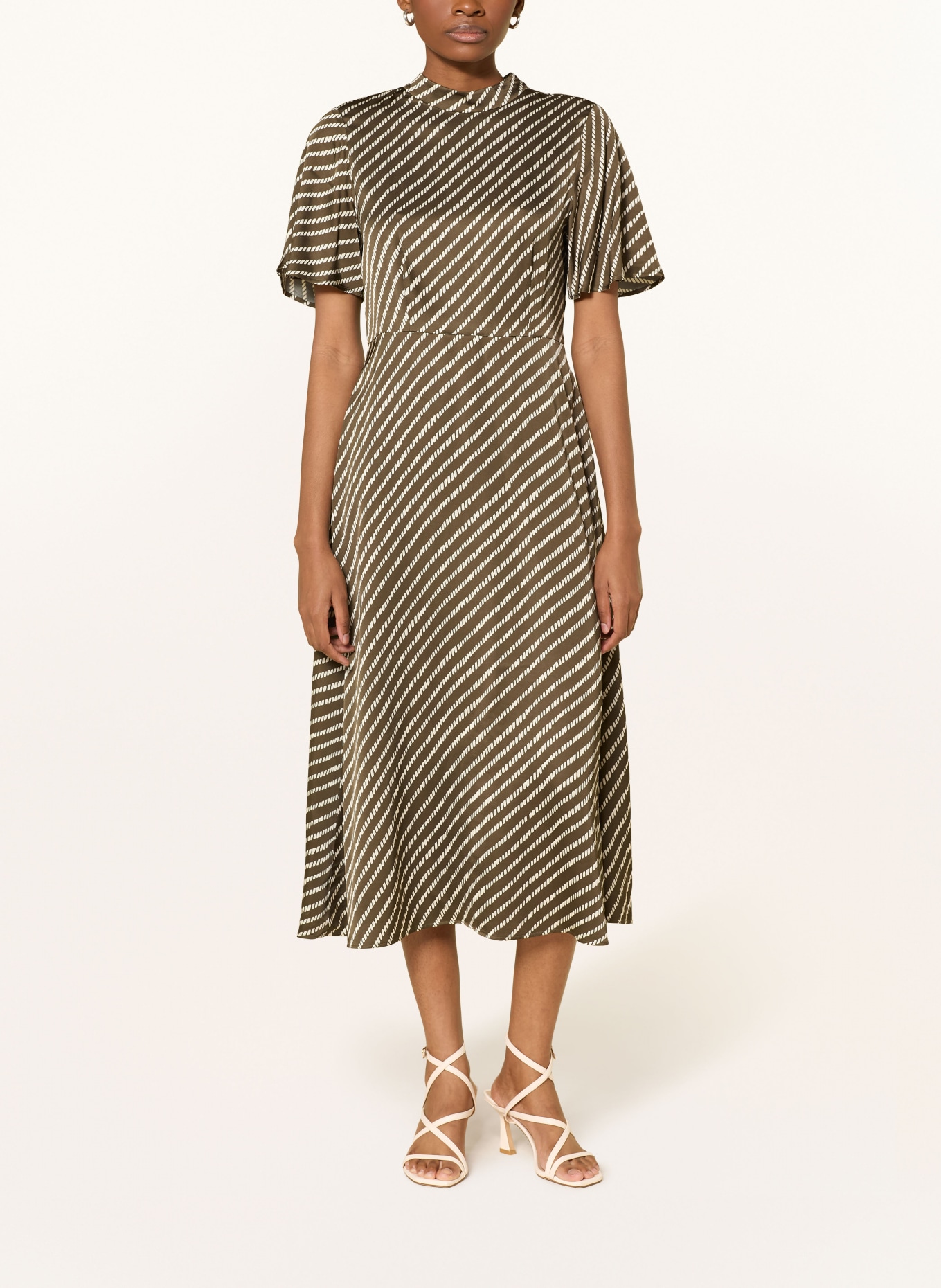 comma Kleid: KHAKI / WEISS