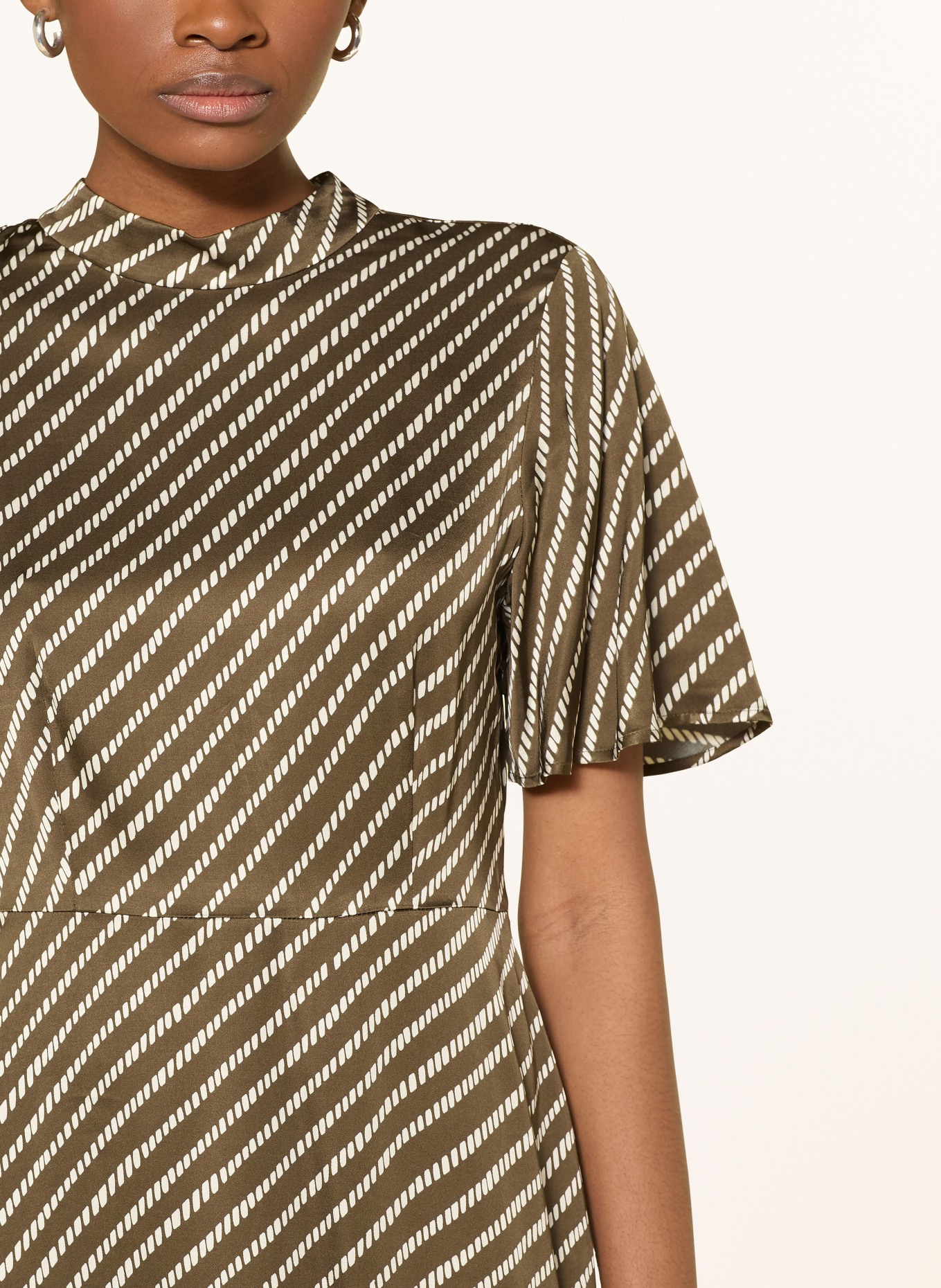 comma Kleid: KHAKI / WEISS