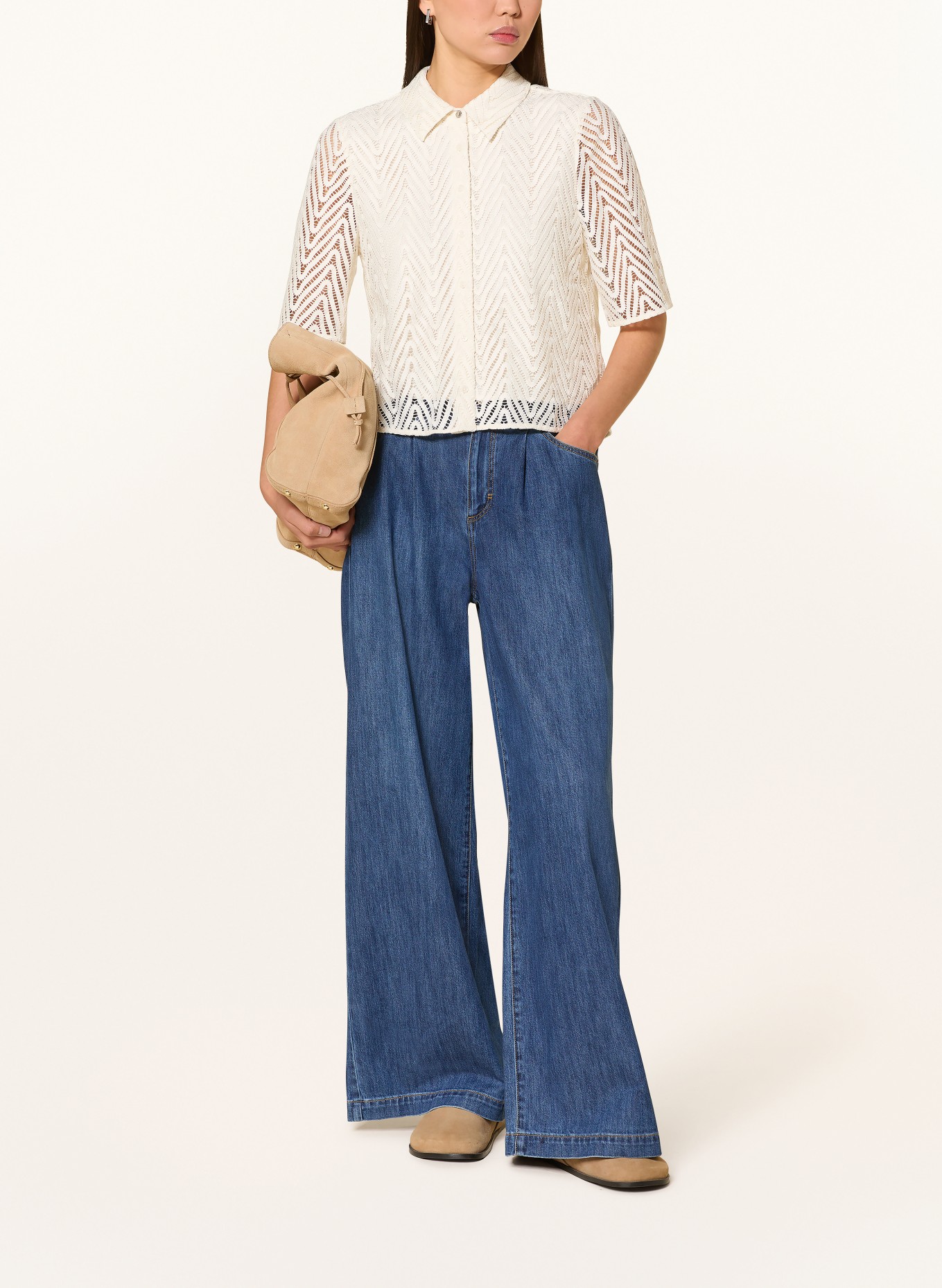 comma Džíny se širokými nohavicemi: 56Z4 BLUE