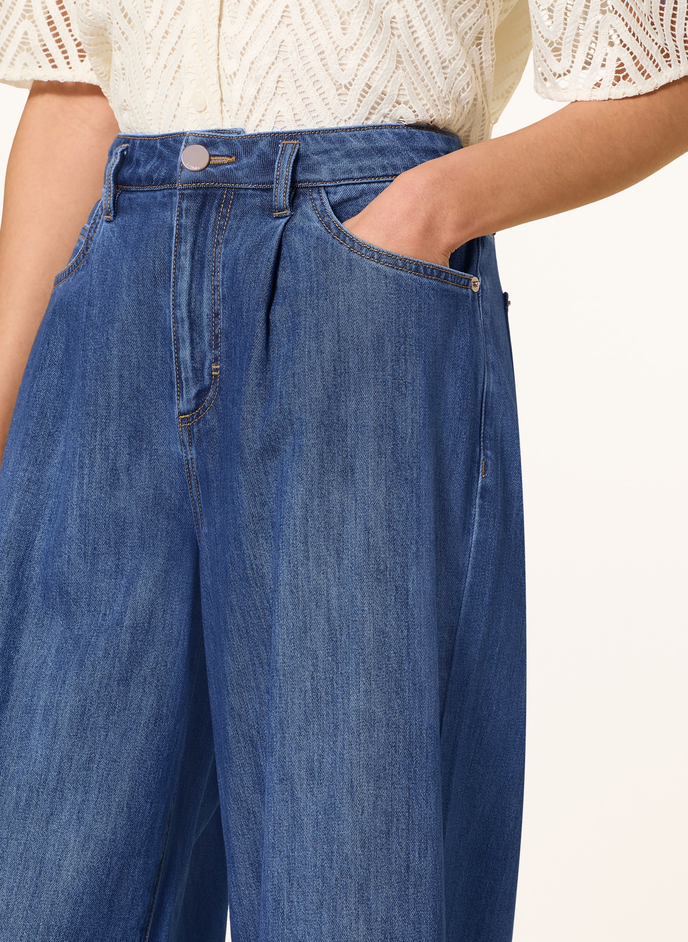 comma Džíny se širokými nohavicemi: 56Z4 BLUE