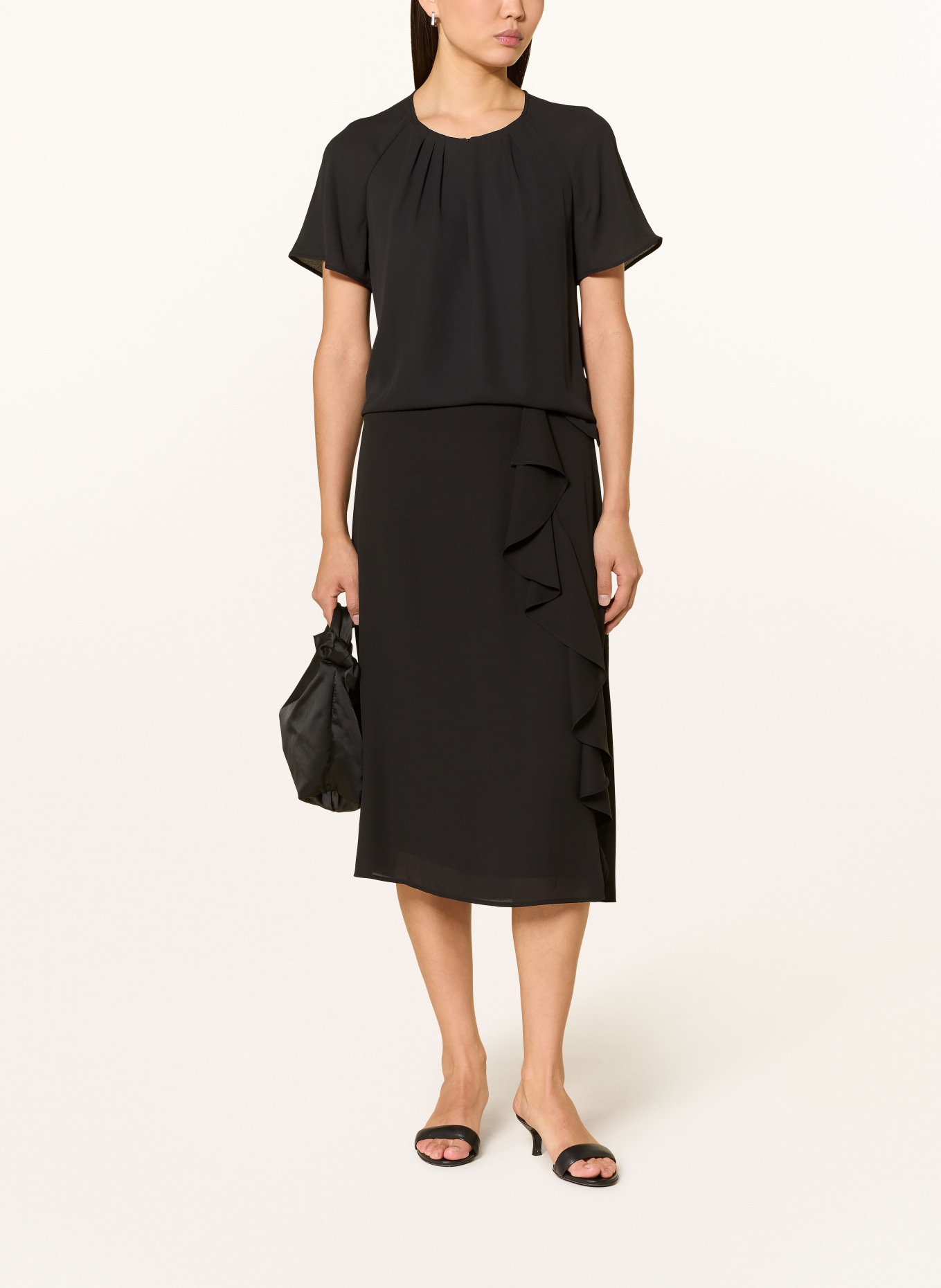 comma blouse shirt: BLACK