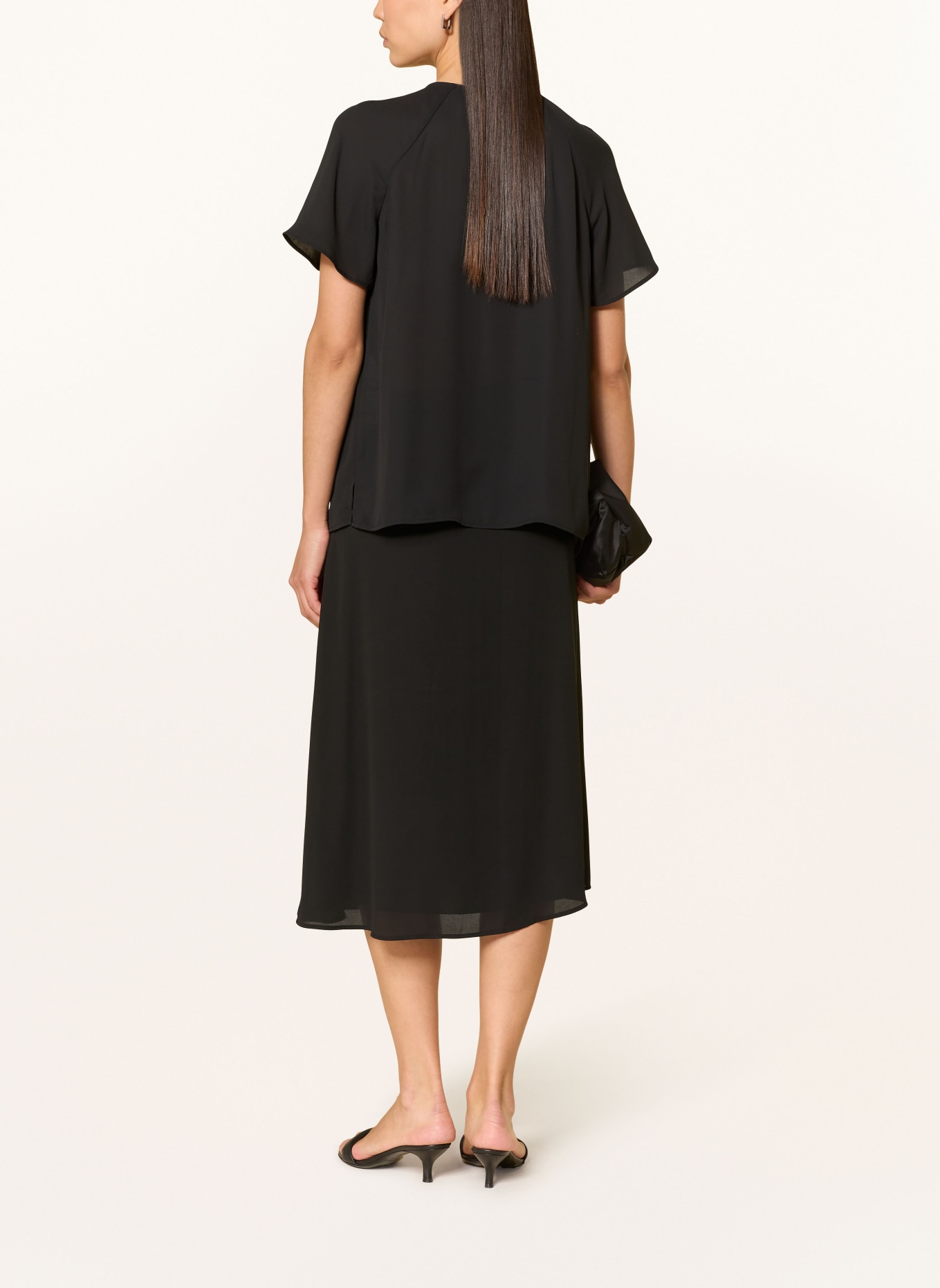 comma blouse shirt: BLACK