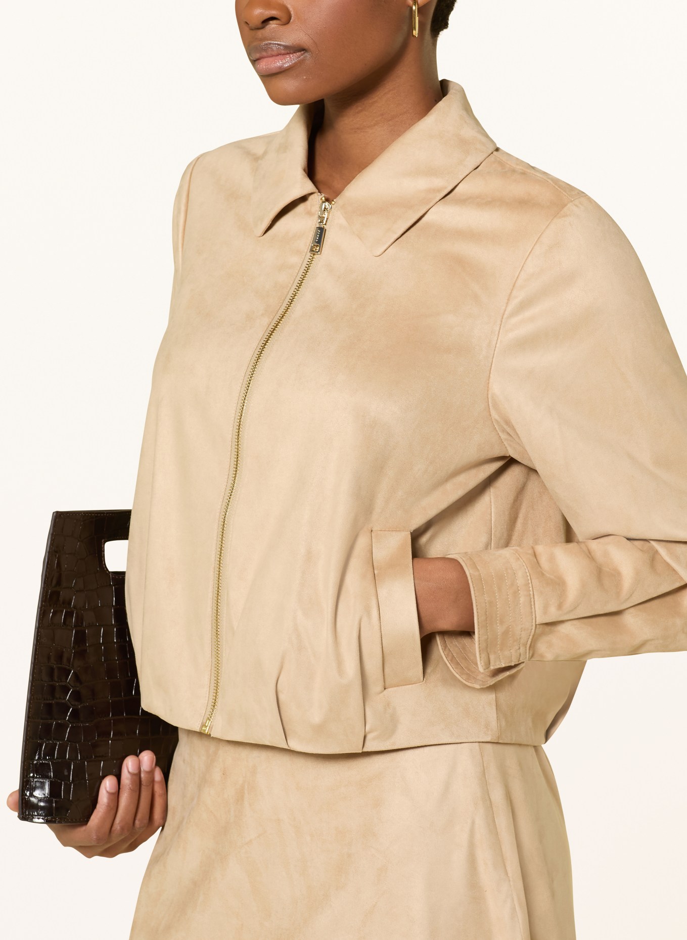 comma Bunda v koženém vzhledu: SVĚTLE HNĚDÁ