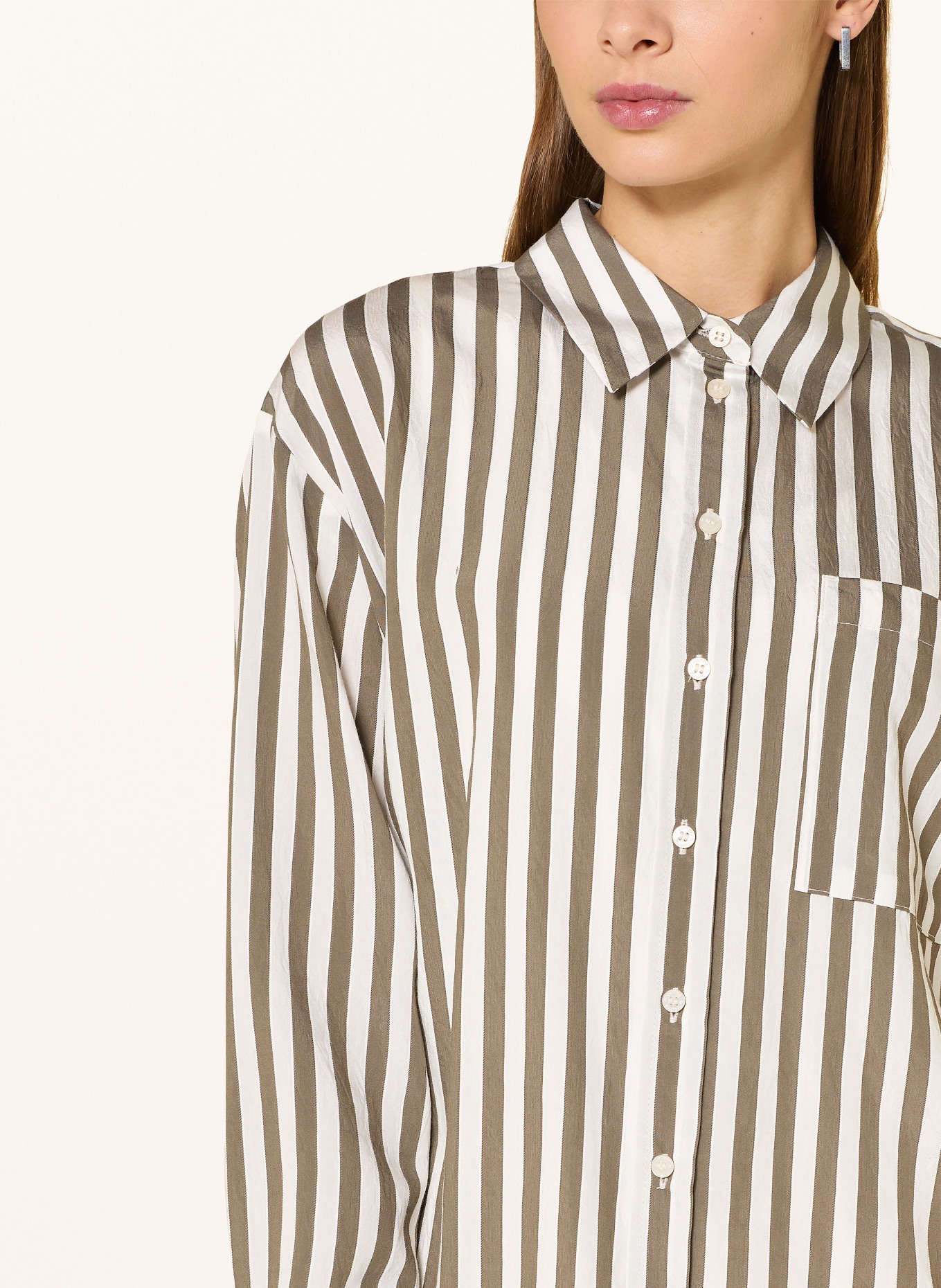 comma košile: KHAKI / BÍLÁ