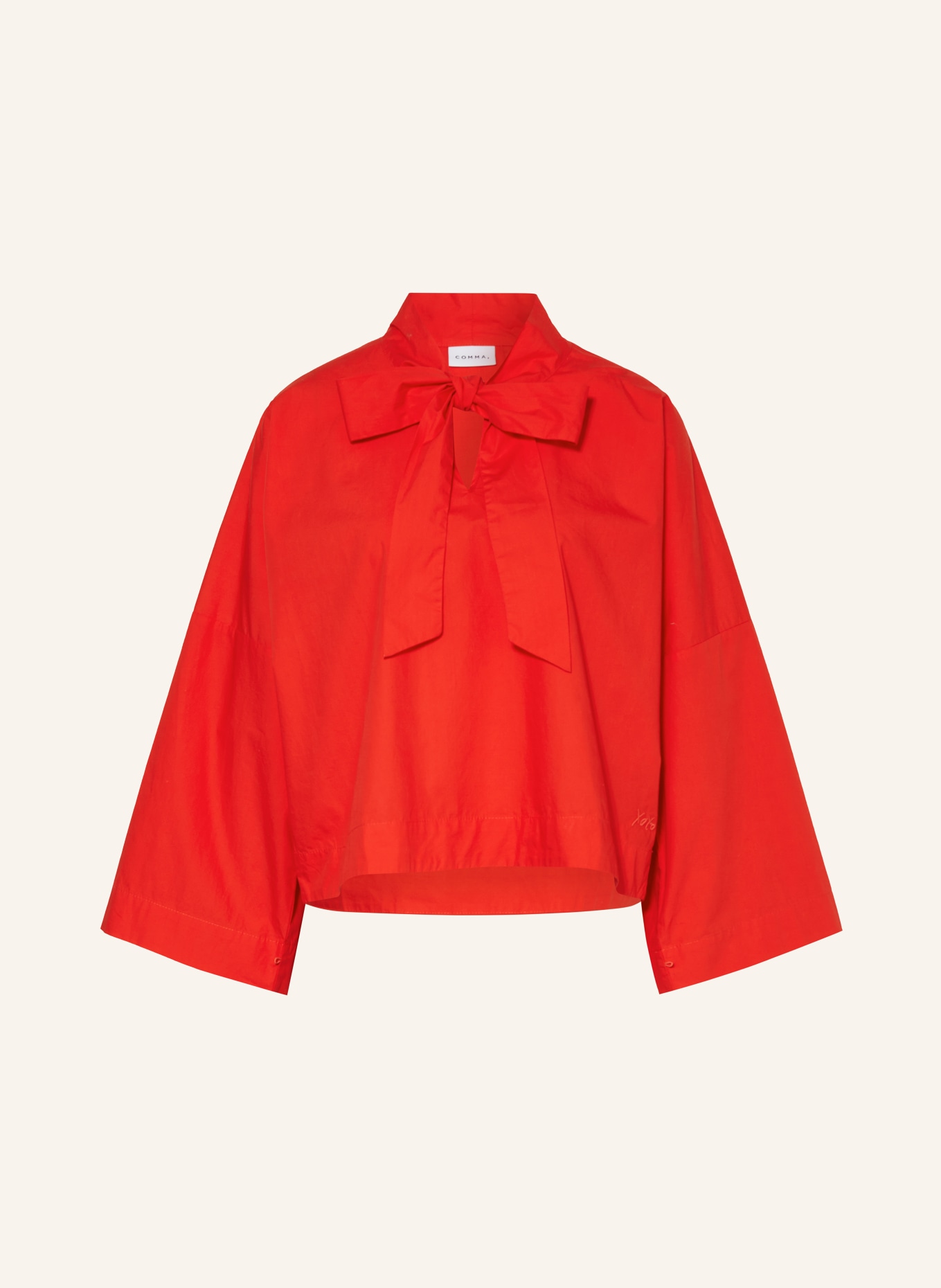 comma bow blouse: RED