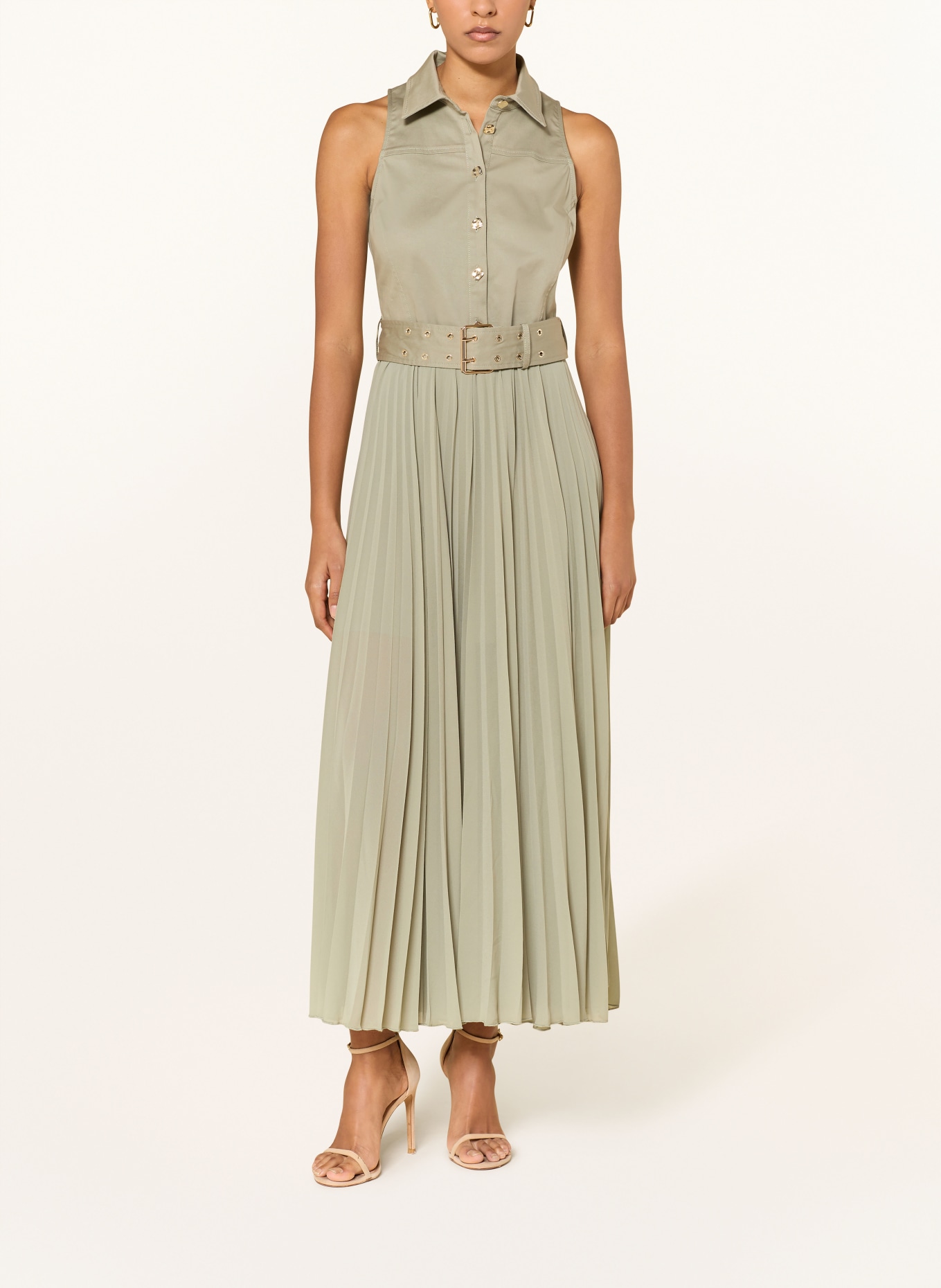 LIU JO Kleid mit Plissees: HELLGRÜN