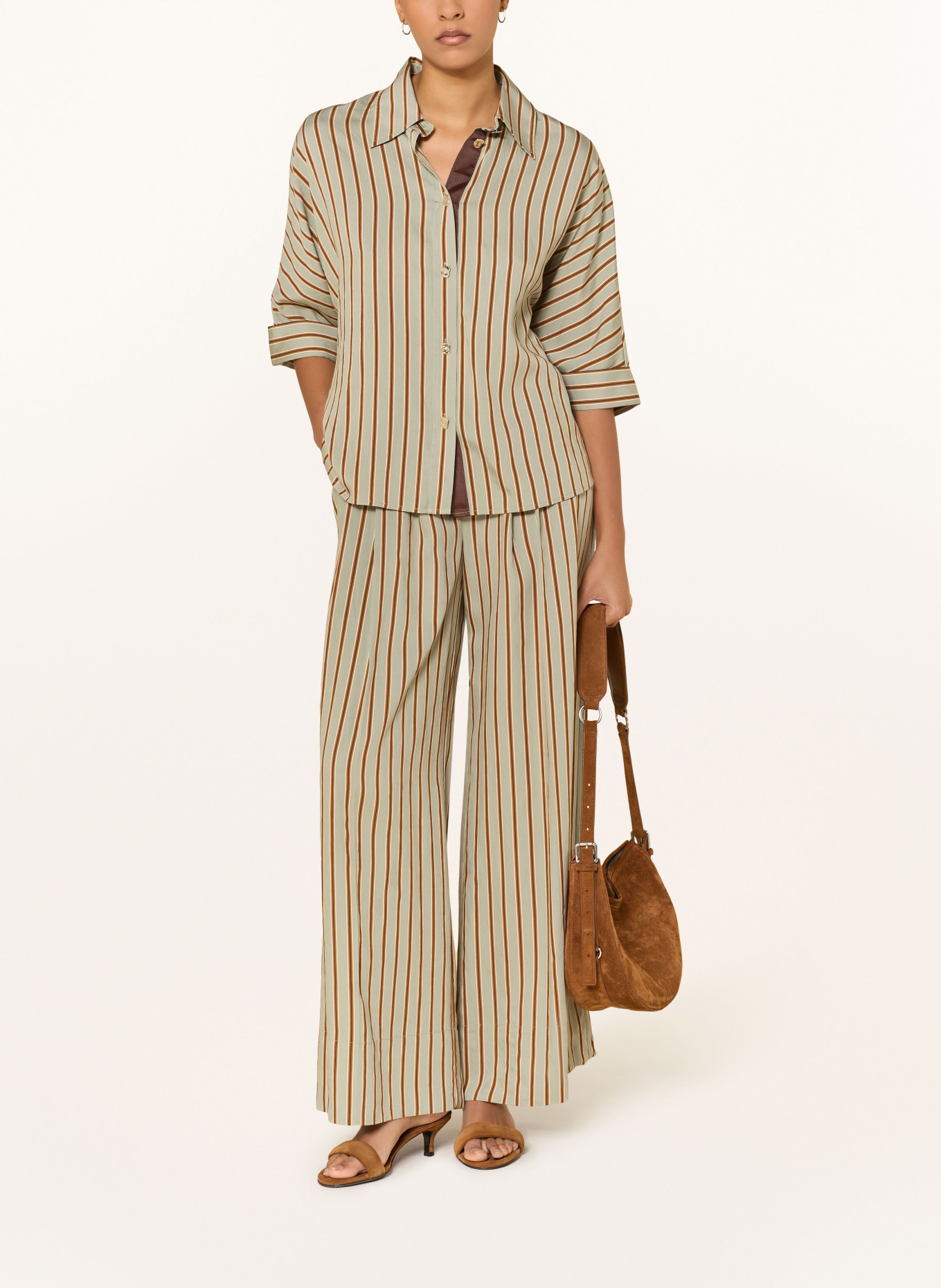 LIU JO Marlenehose: MINT / BRAUN / DUNKELBLAU