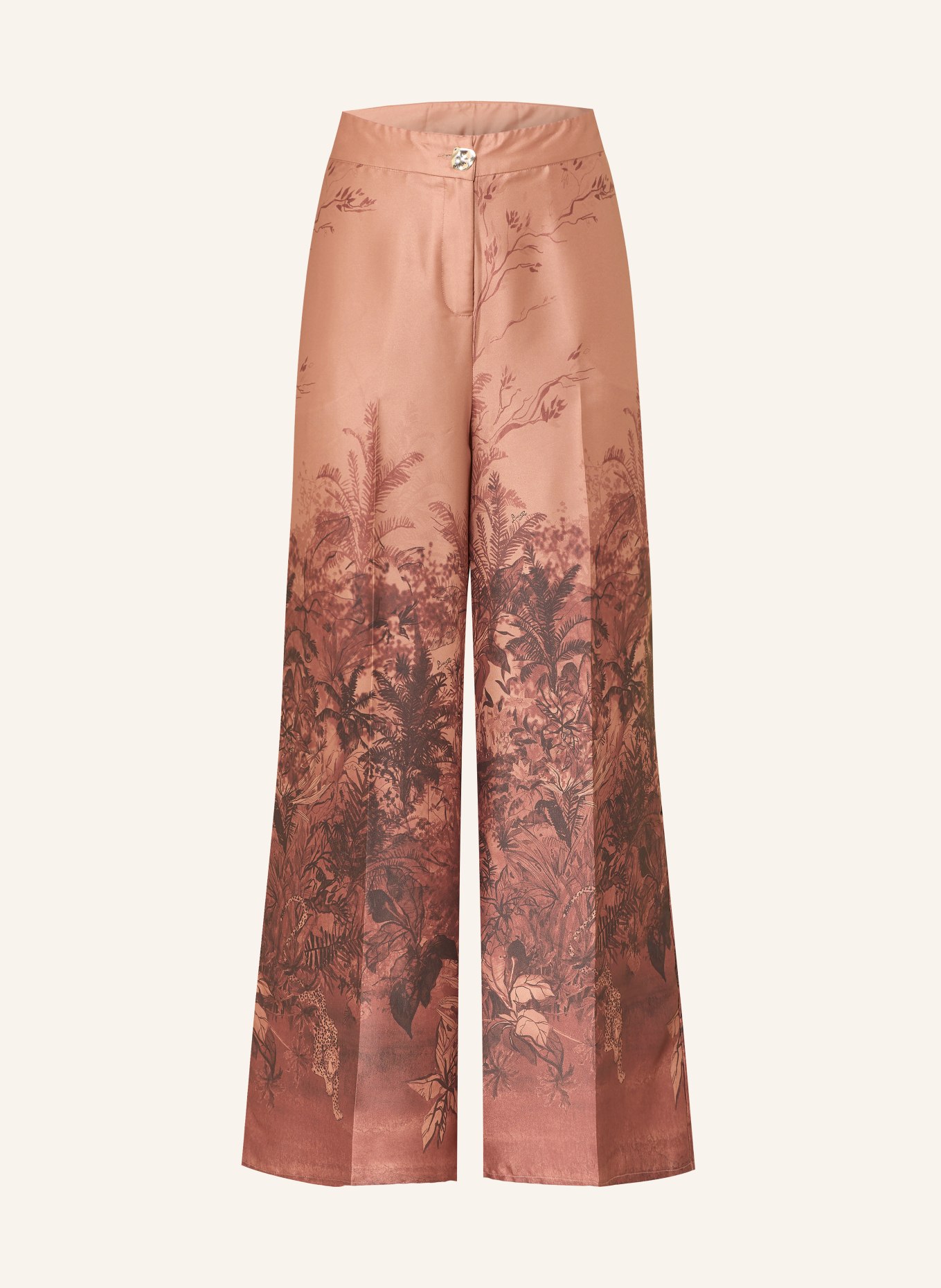 LIU JO Spodnie z materiału typu marlene: CIEMNOPOMARAŃCZOWY / CIEMNOBRĄZOWY / BRĄZOWY