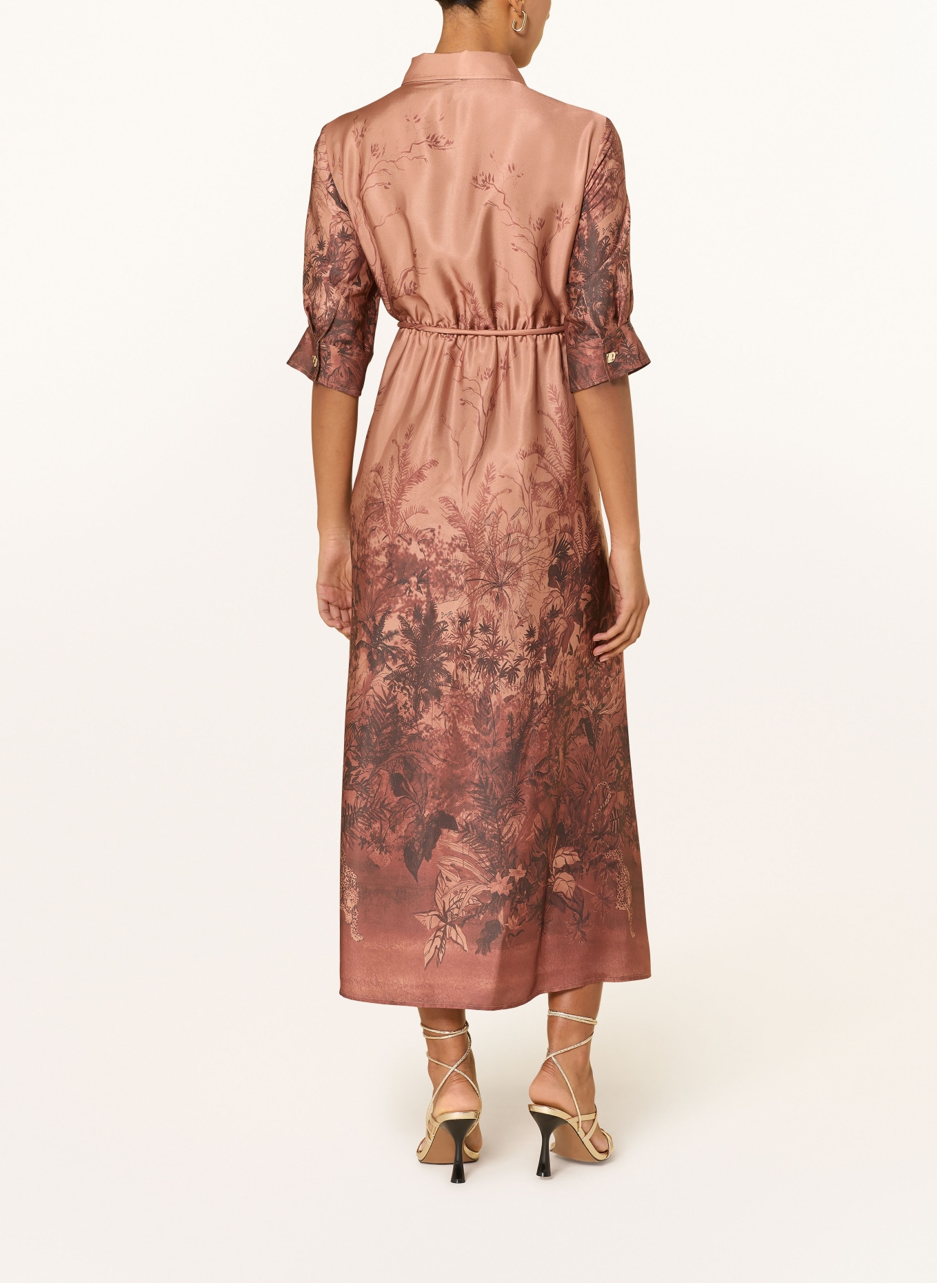 LIU JO Hemdblusenkleid JUNGLE: DUNKELORANGE / DUNKELBRAUN / BRAUN