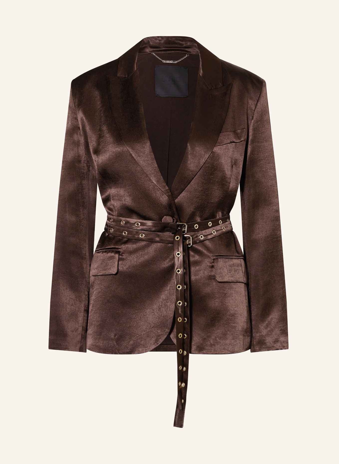 LIU JO saténové sako: TMAVĚ HNĚDÁ