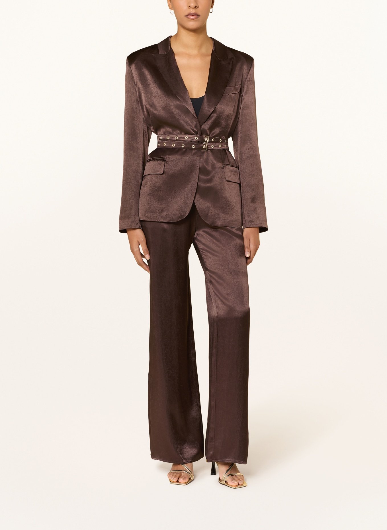 LIU JO saténové sako: TMAVĚ HNĚDÁ