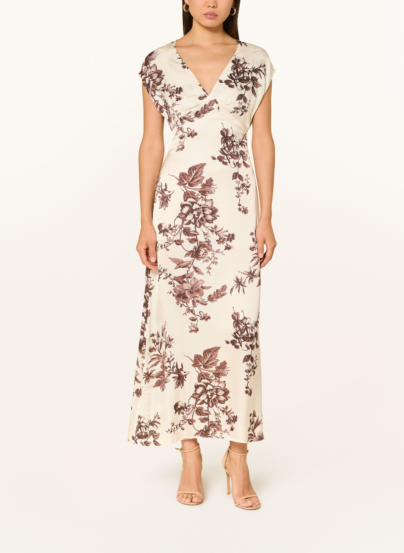 LIU JO robe: ÉCRU / MARRON FONCÉ