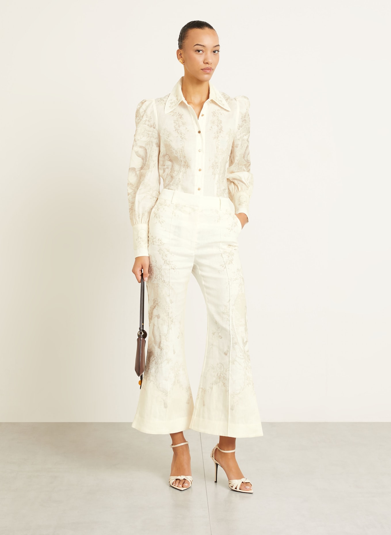 ZIMMERMANN Hemdbluse: CREME / TAUPE