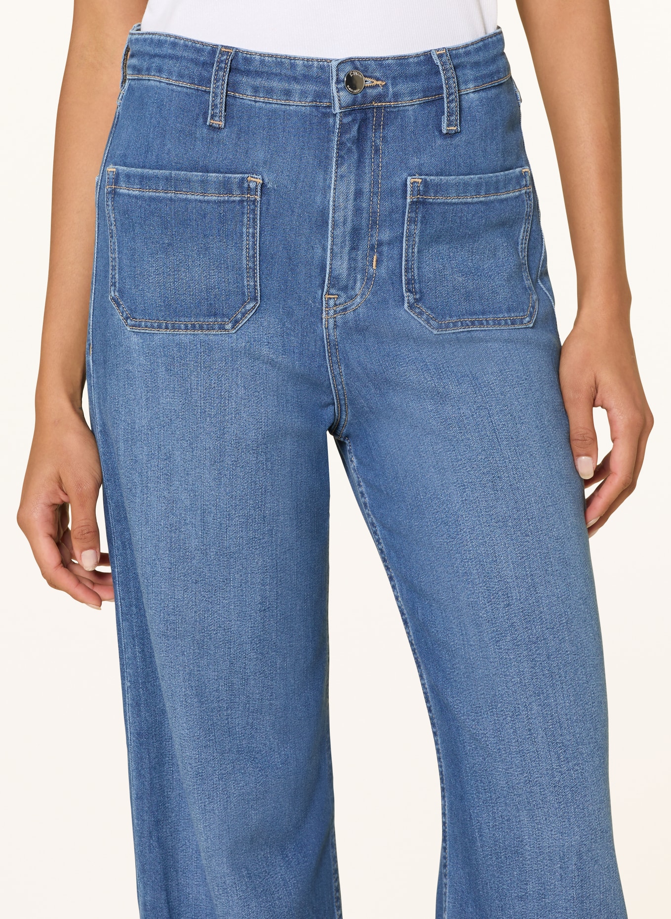 s.Oliver BLACK LABEL Bootcut pants in denim look: 53Z8 BLUE