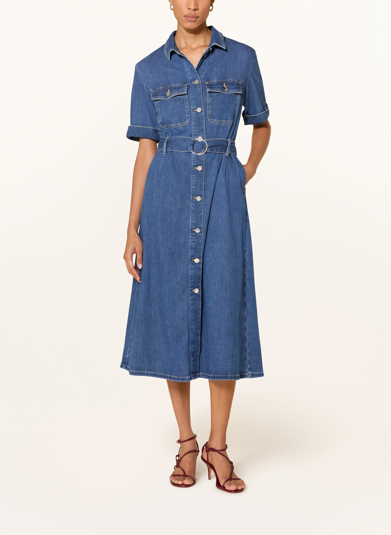 s.Oliver BLACK LABEL Košilové šaty v džínovém stylu: MODRÁ