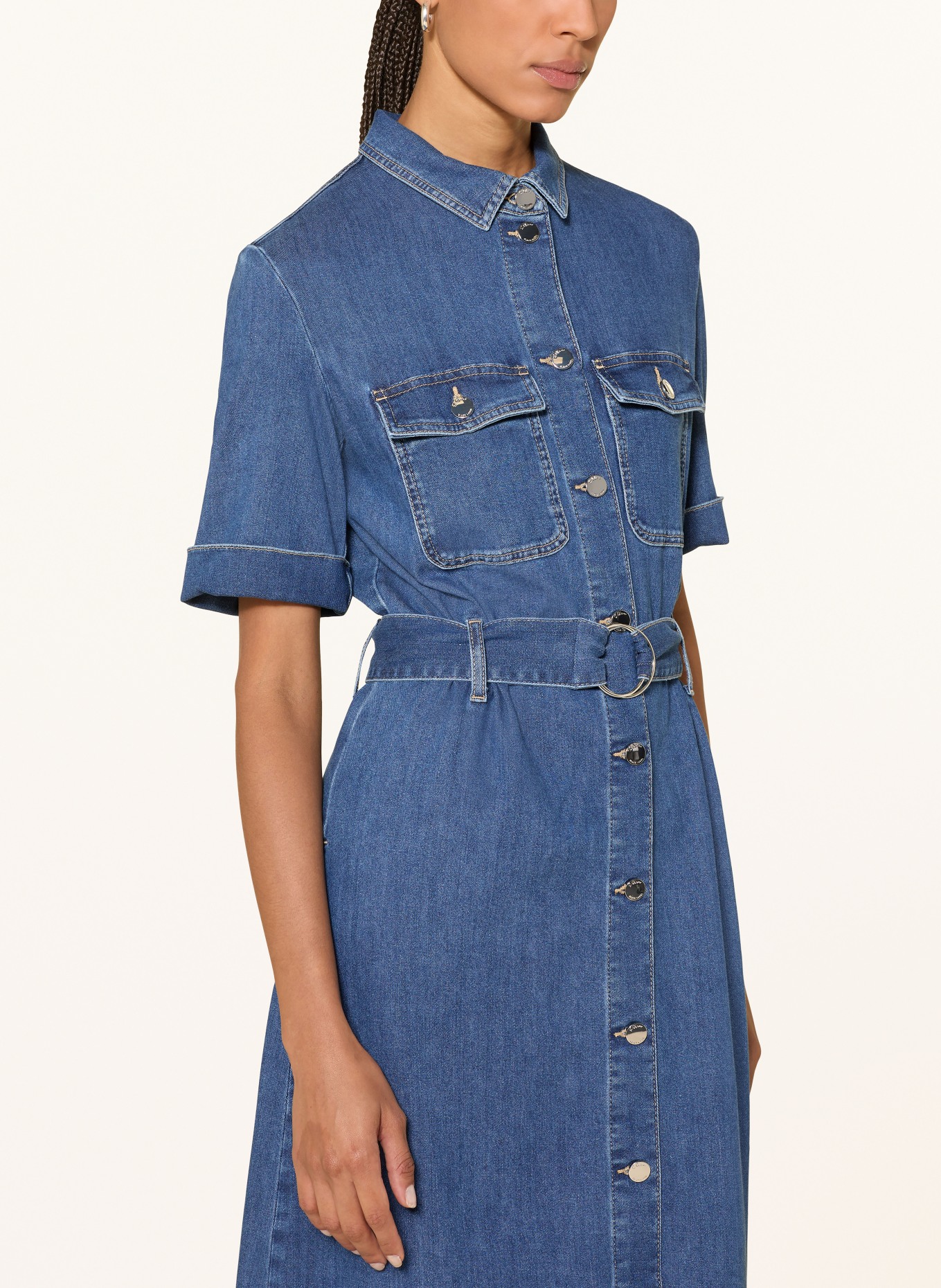 s.Oliver BLACK LABEL Košilové šaty v džínovém stylu: MODRÁ