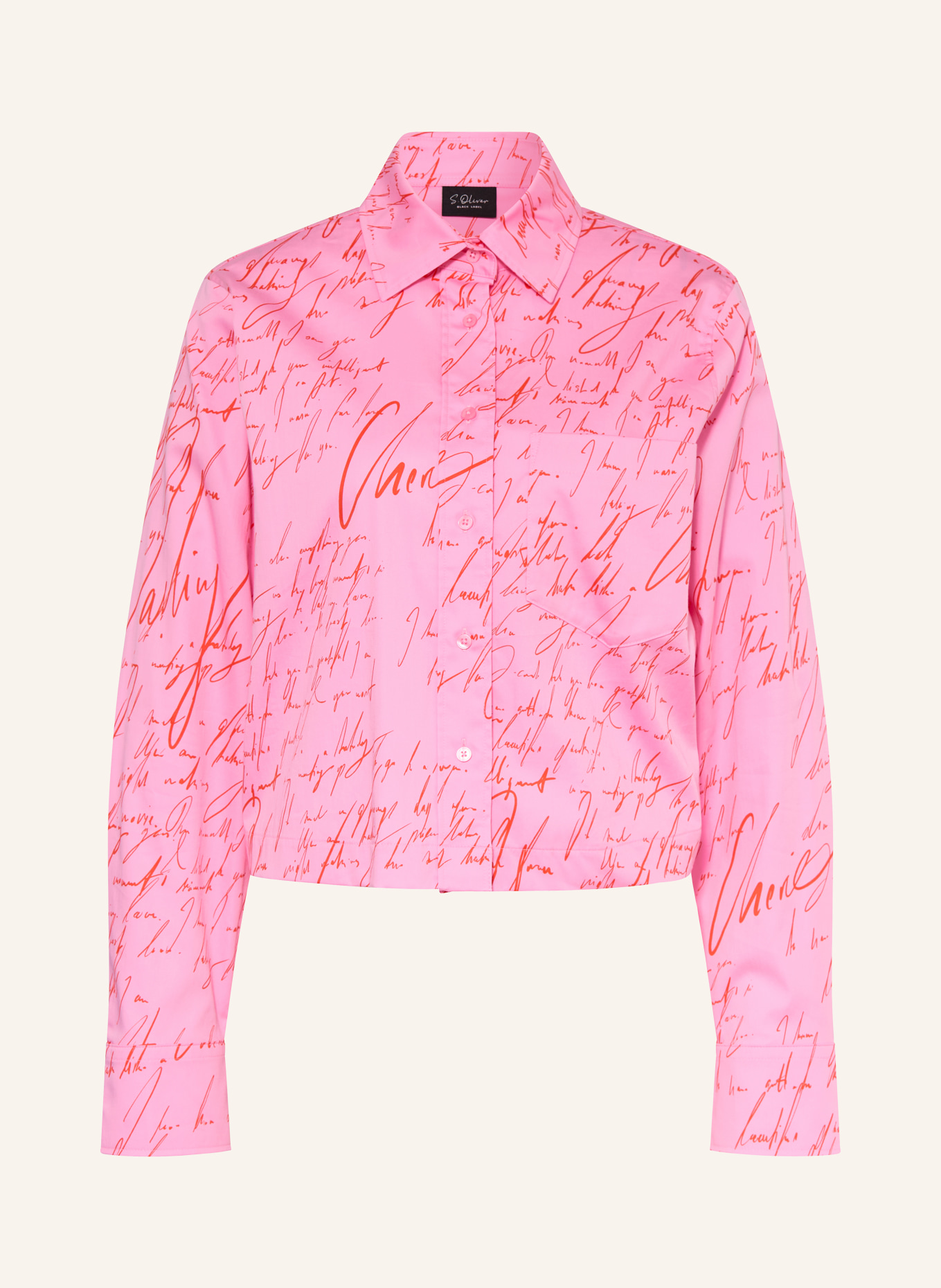 s.Oliver BLACK LABEL košile: RŮŽOVÁ / ČERVENÁ
