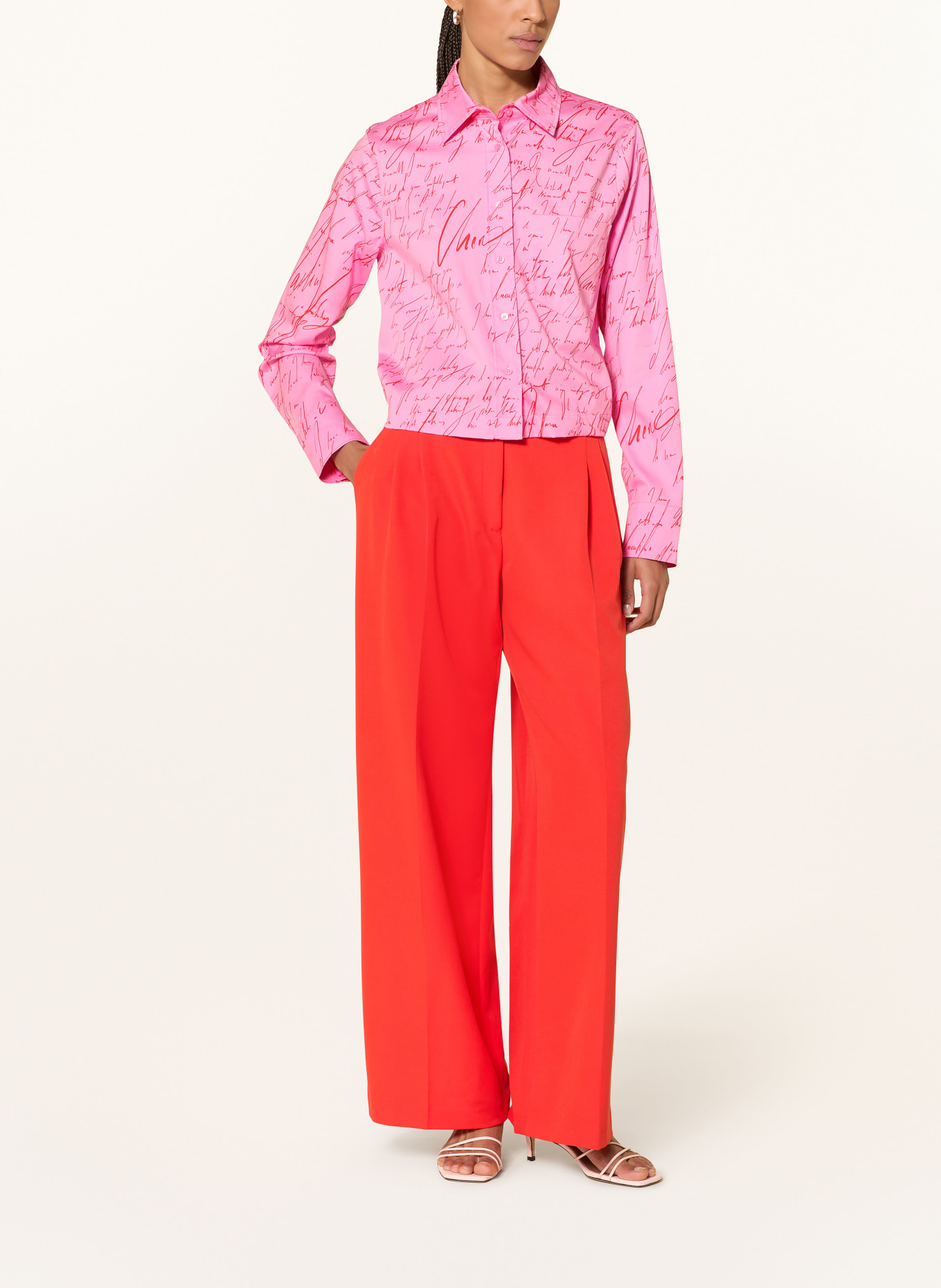 s.Oliver BLACK LABEL košile: RŮŽOVÁ / ČERVENÁ