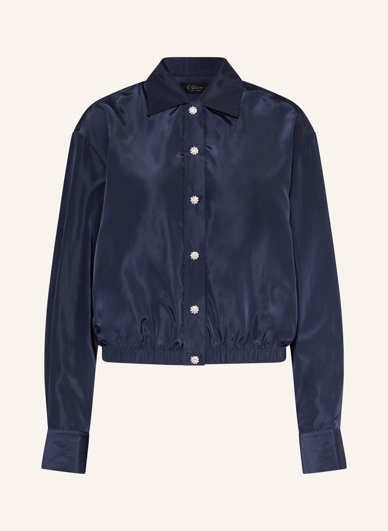 s.Oliver BLACK LABEL Shirt blouse with gemstones: DARK BLUE