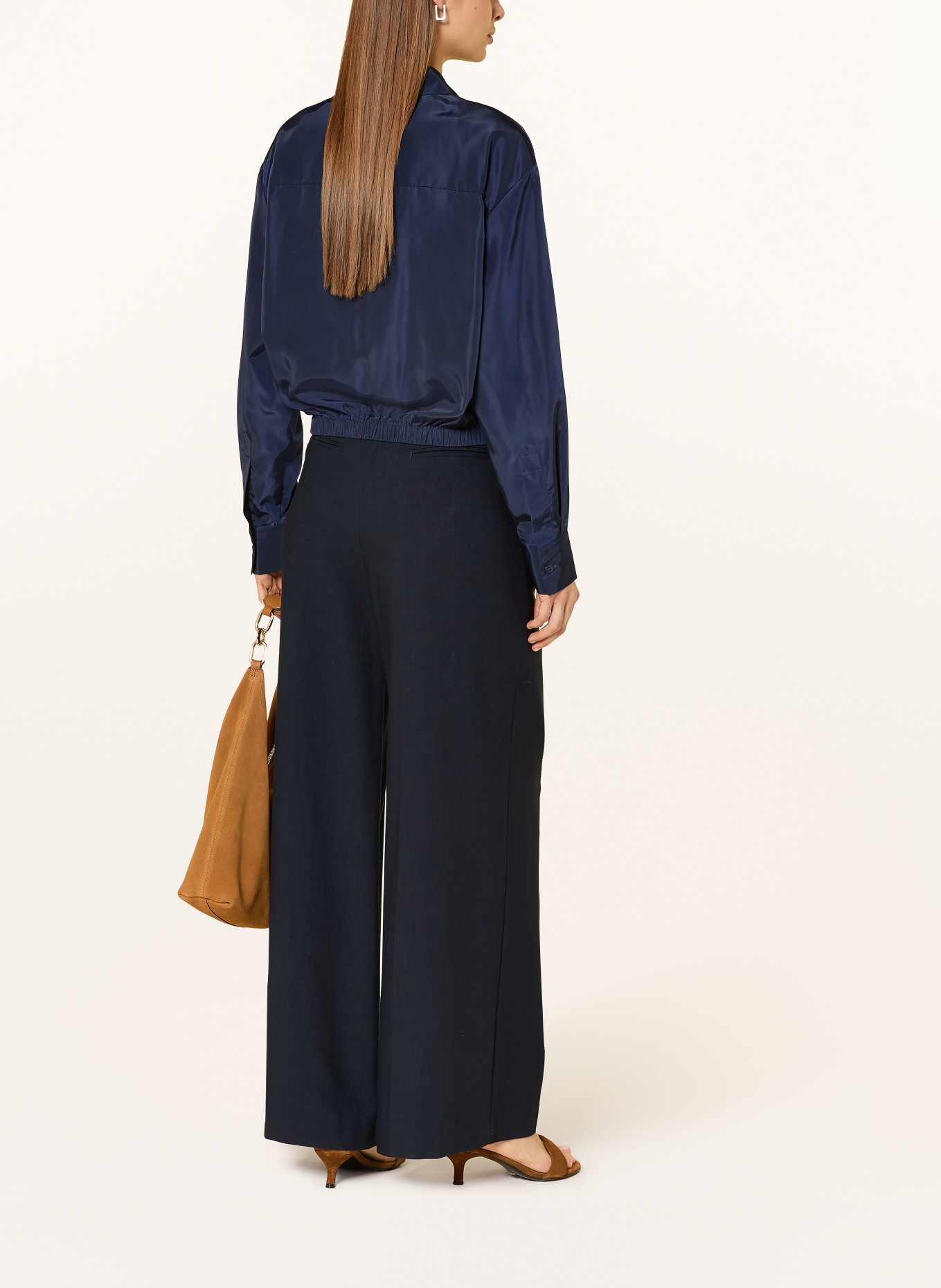 s.Oliver BLACK LABEL Shirt blouse with gemstones: DARK BLUE