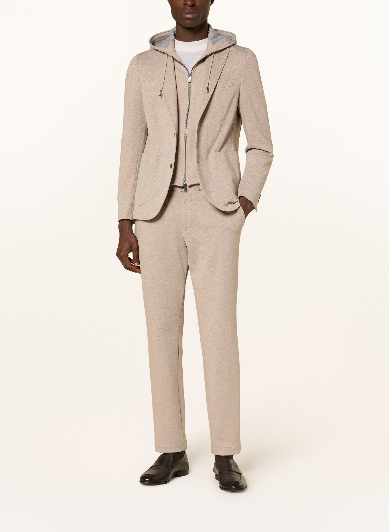 BOSS Anzughose PERIN im Jogging-Stil Tapered Fit: 252 DARK BEIGE