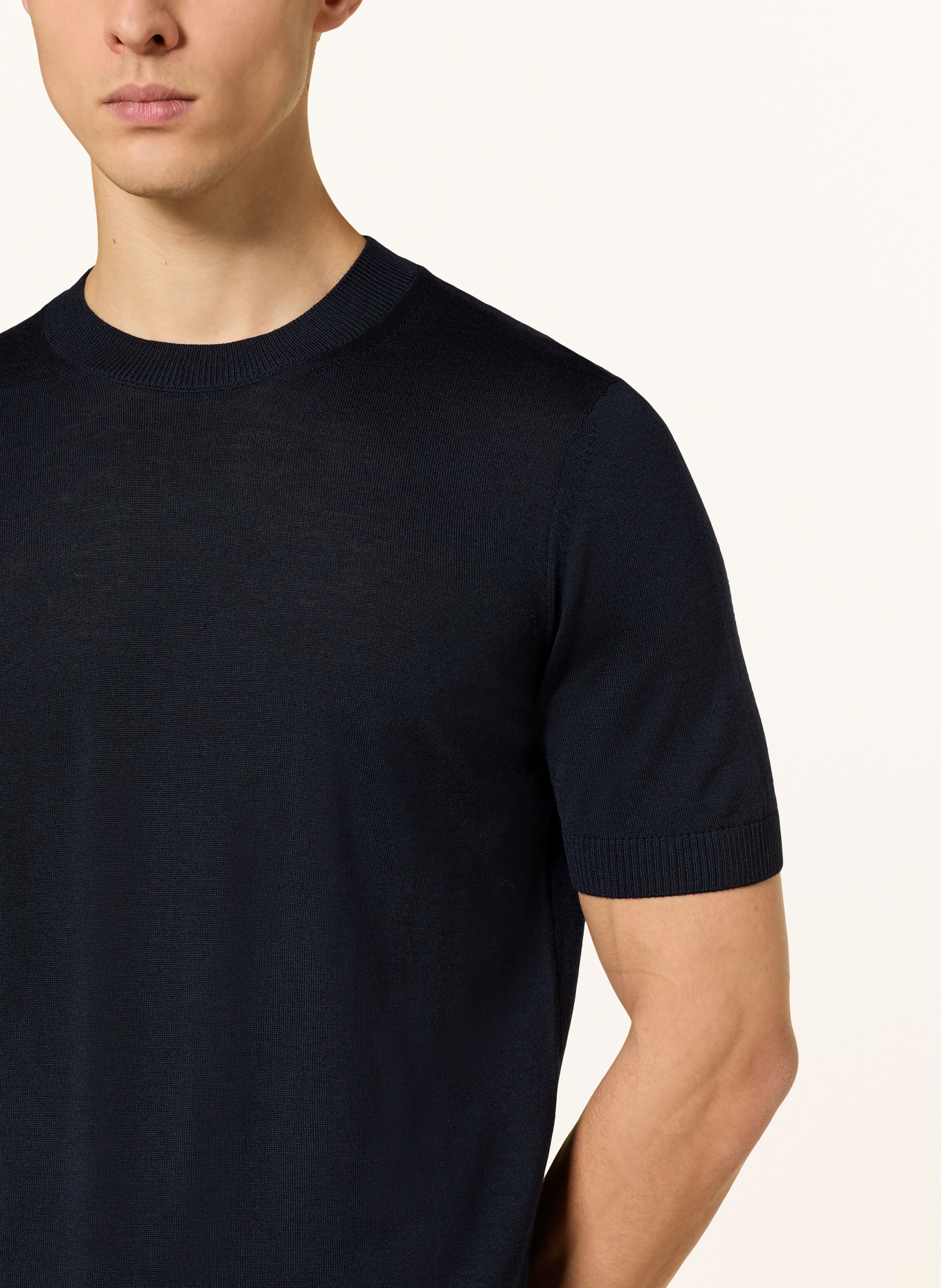 BOSS Knitted shirt UMAURO: DARK BLUE