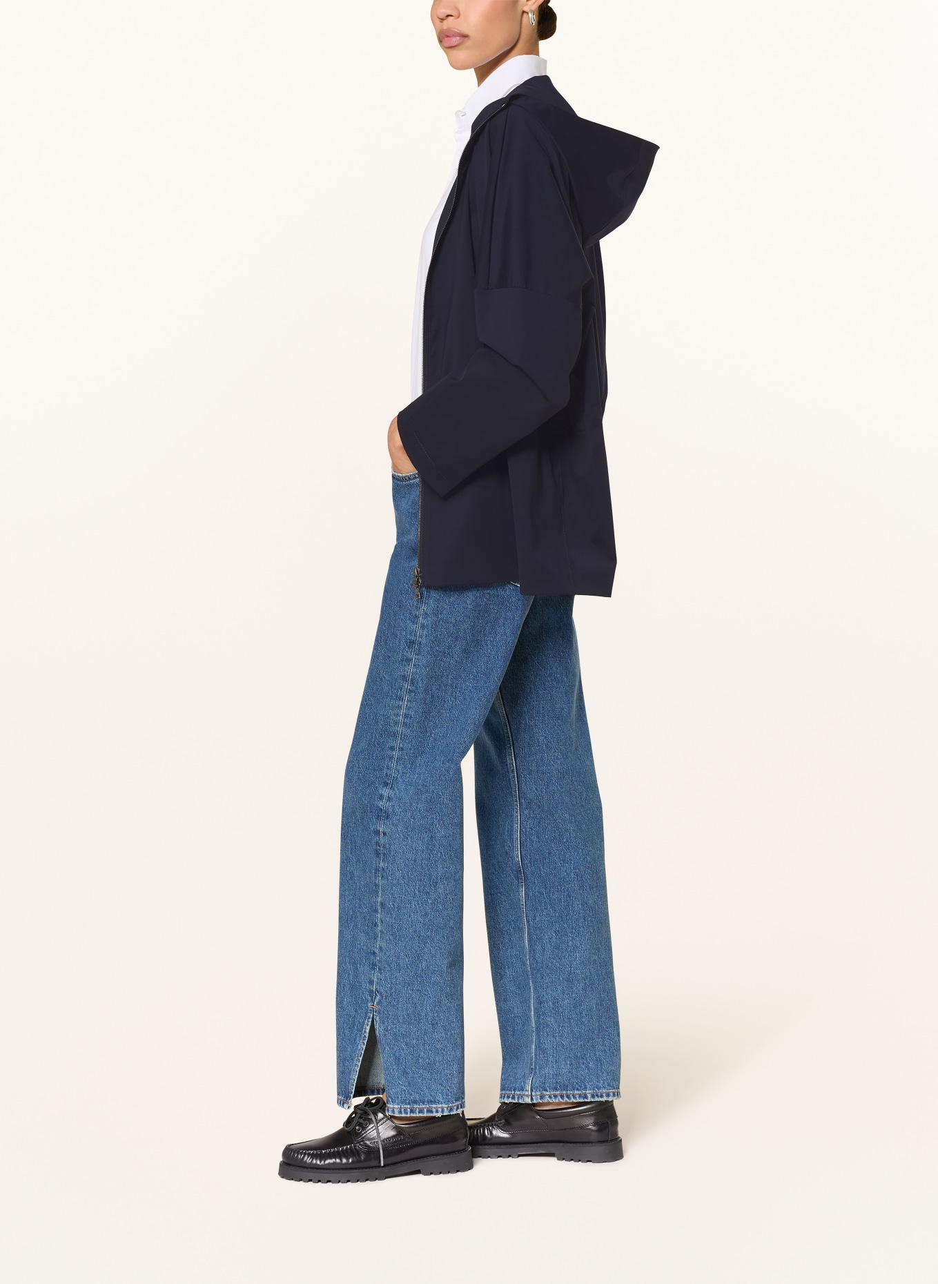 HARRIS WHARF LONDON rain jacket: DARK BLUE