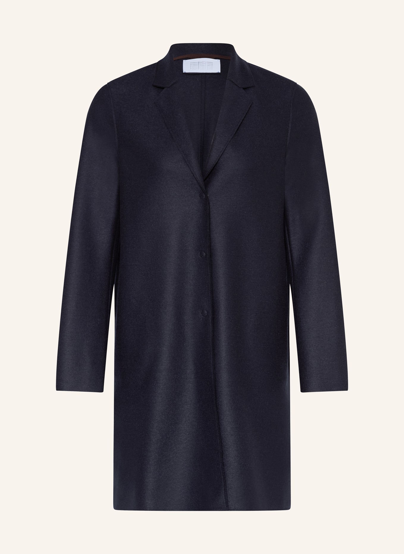 HARRIS WHARF LONDON wool coat: DARK BLUE