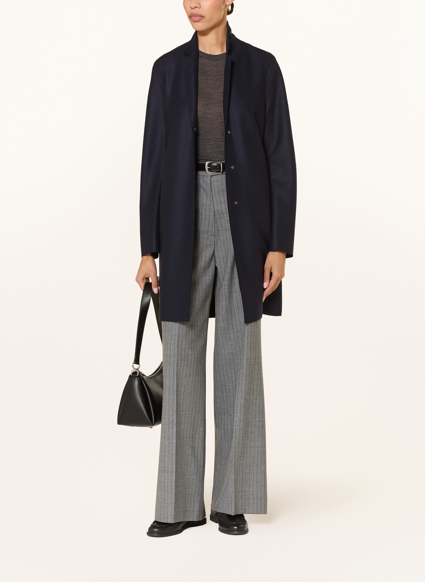 HARRIS WHARF LONDON wool coat: DARK BLUE