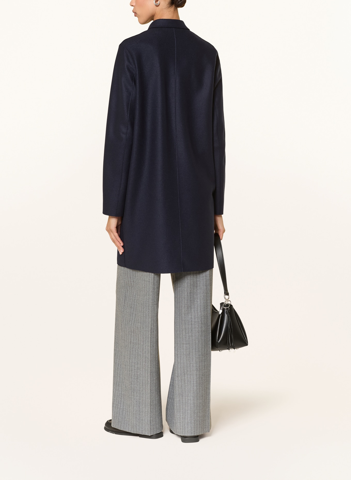 HARRIS WHARF LONDON wool coat: DARK BLUE