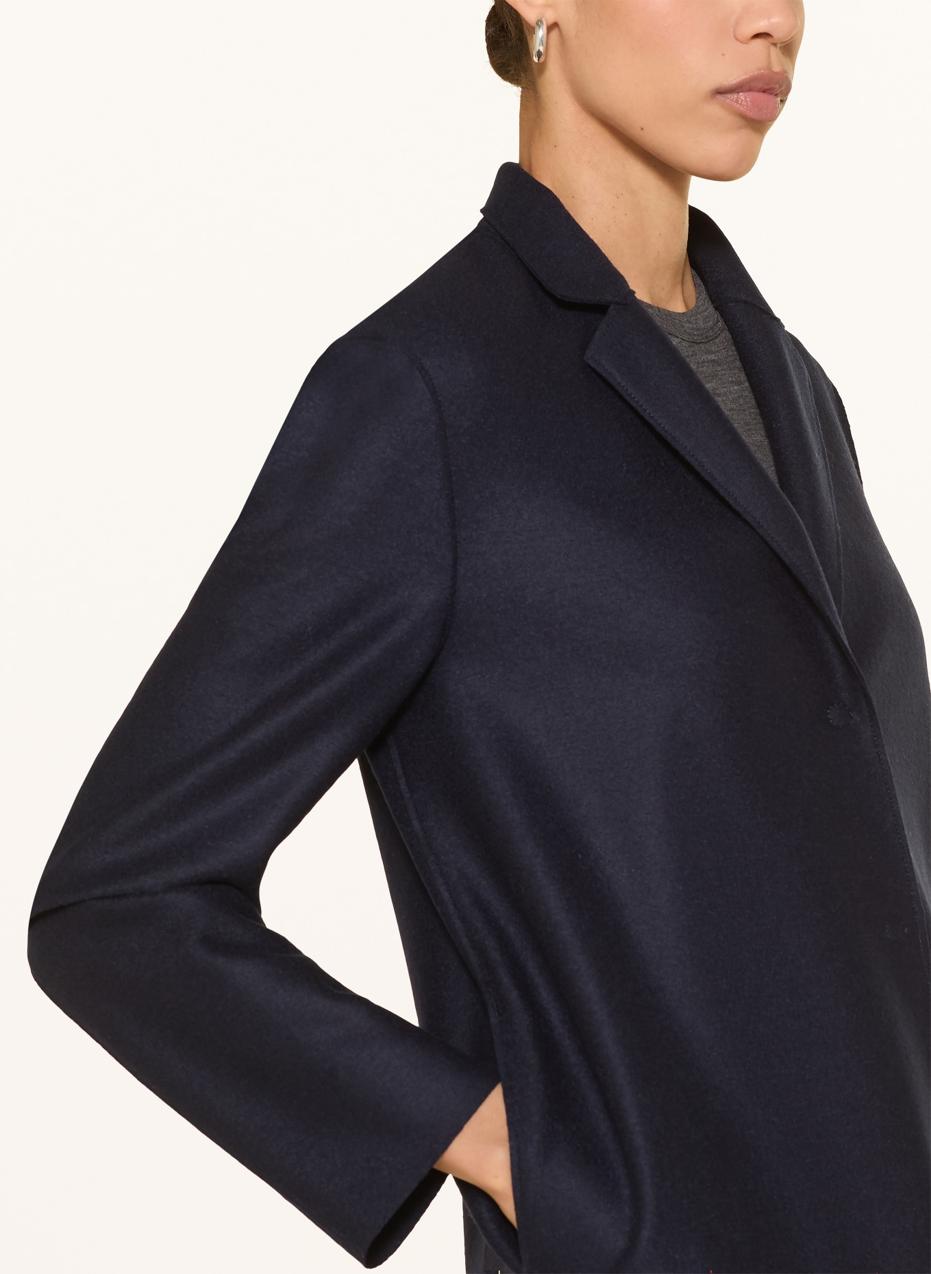 HARRIS WHARF LONDON wool coat: DARK BLUE