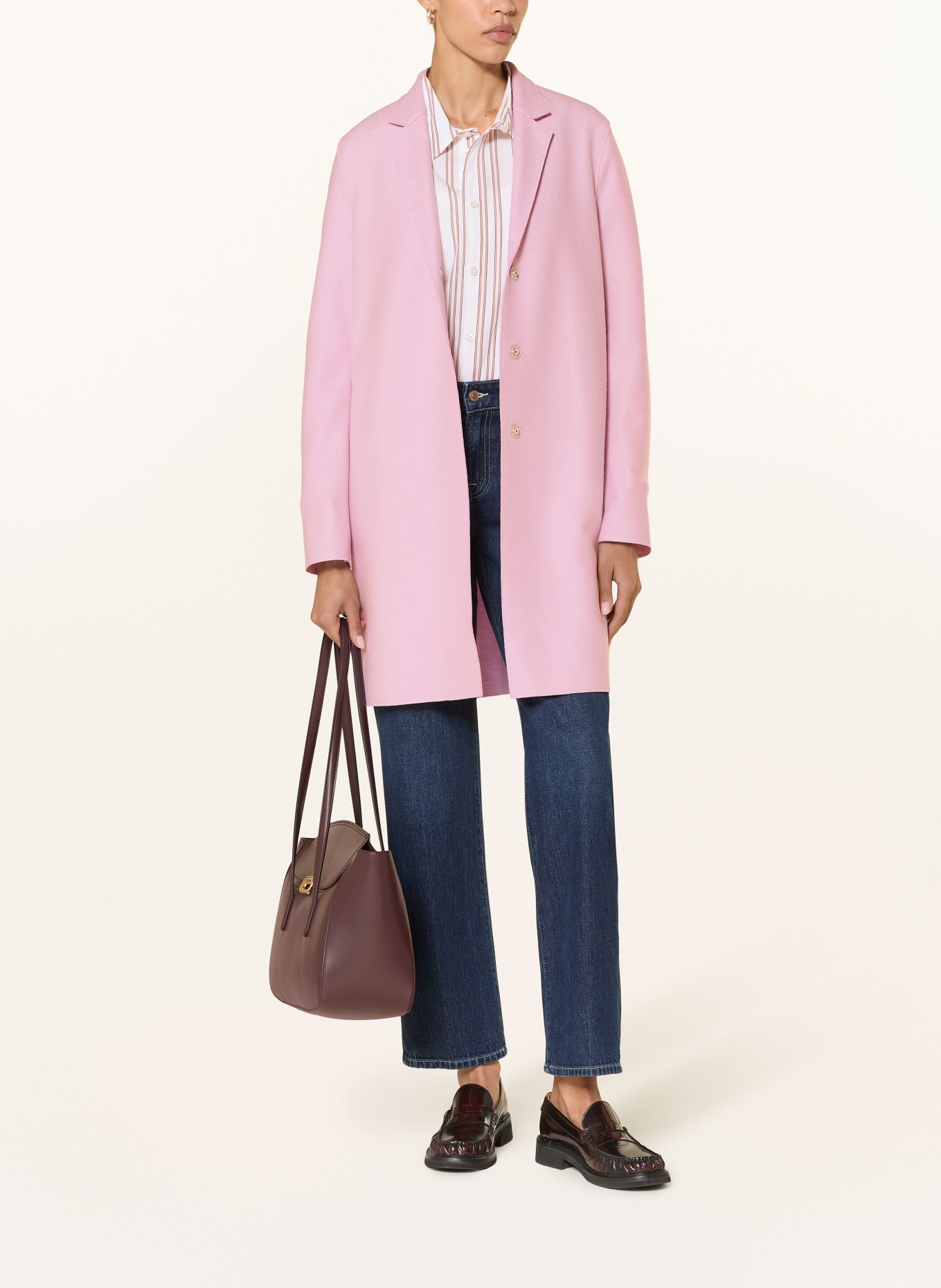 HARRIS WHARF LONDON wool coat: ROSE