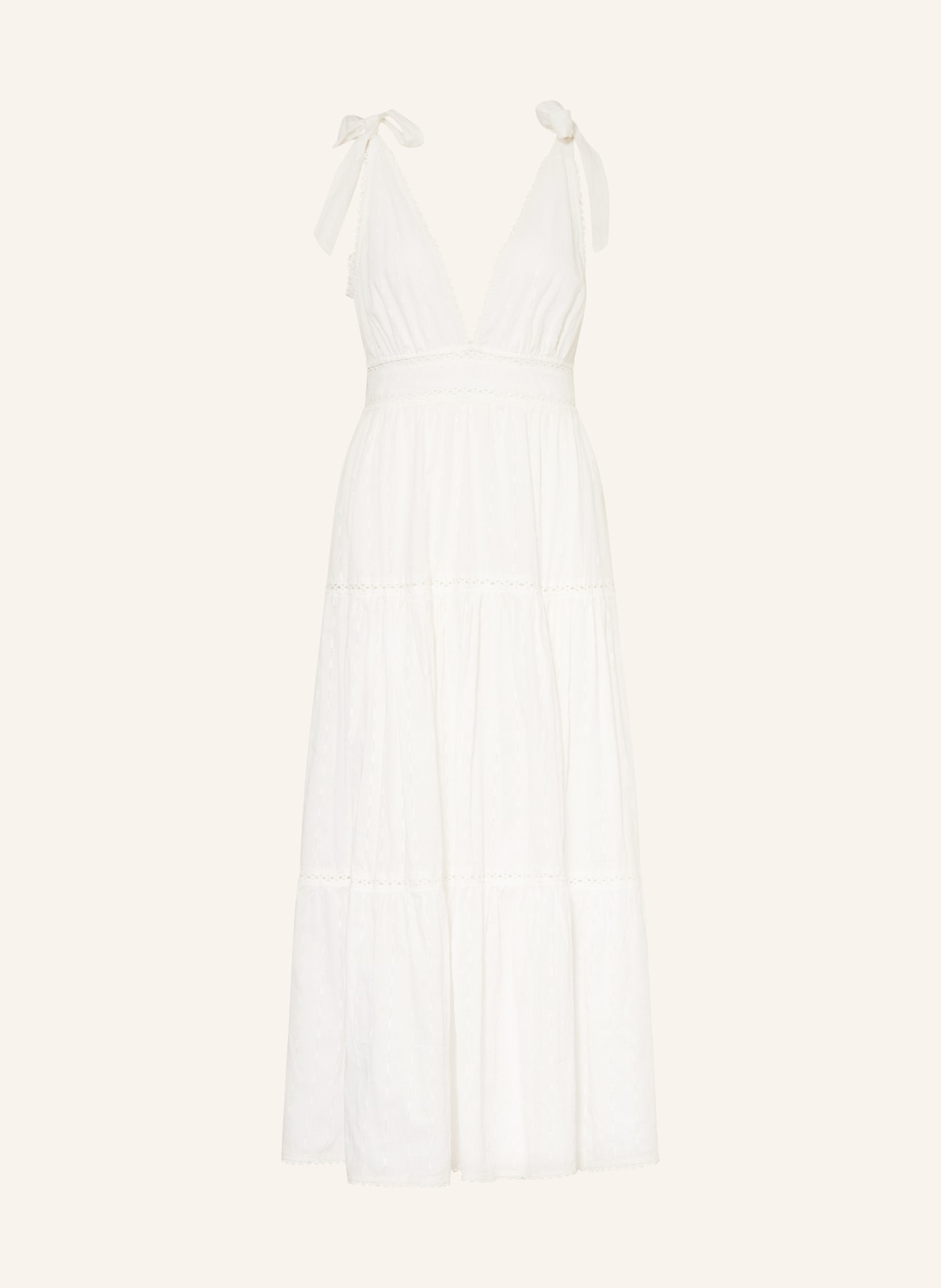 Poupette St Barth Strandkleid PERLA mit Spitze: WEISS