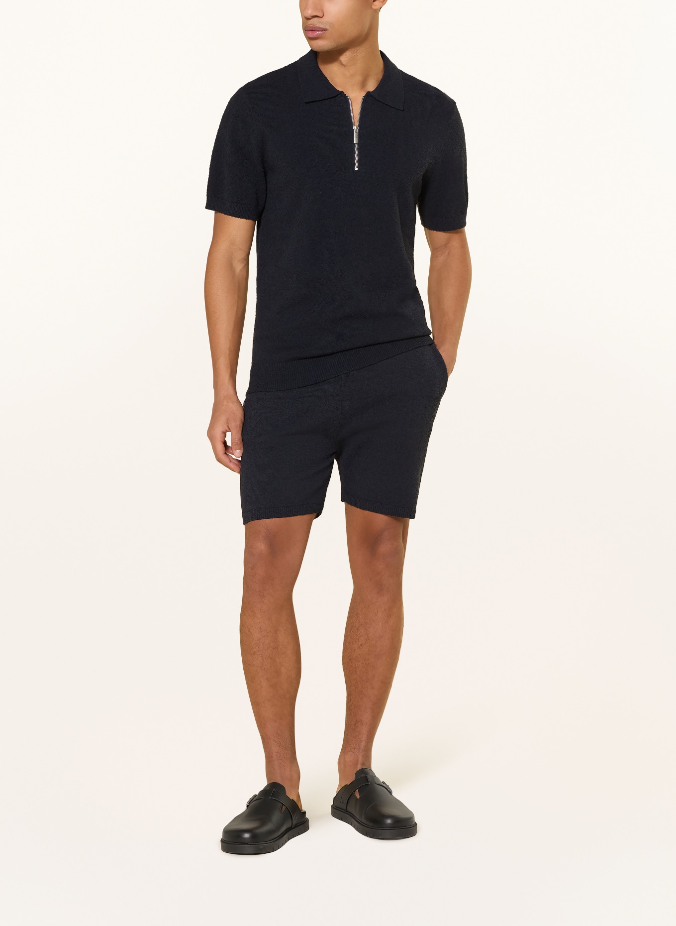 PAUL pletené šortky: ČERNÁ