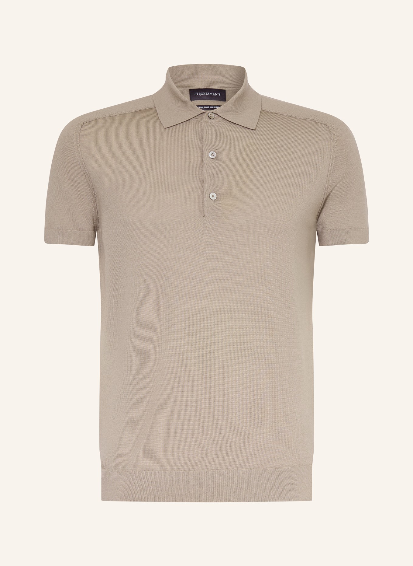 STROKESMAN'S Strick-Poloshirt: KHAKI