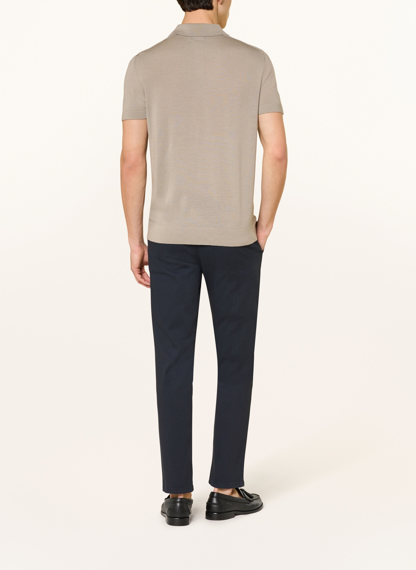 STROKESMAN'S Strick-Poloshirt: KHAKI