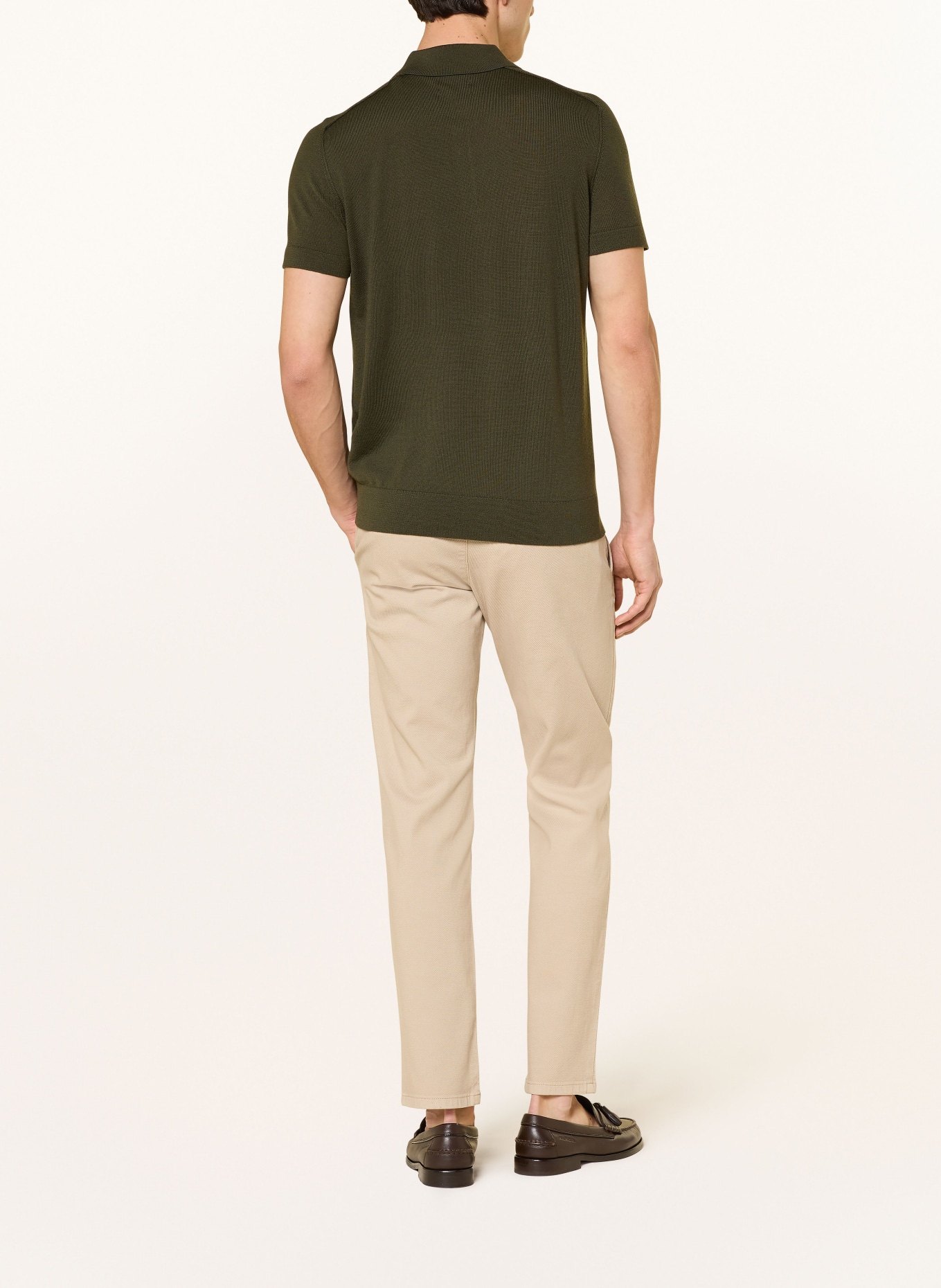 STROKESMAN'S knitted polo shirt: DARK GREEN