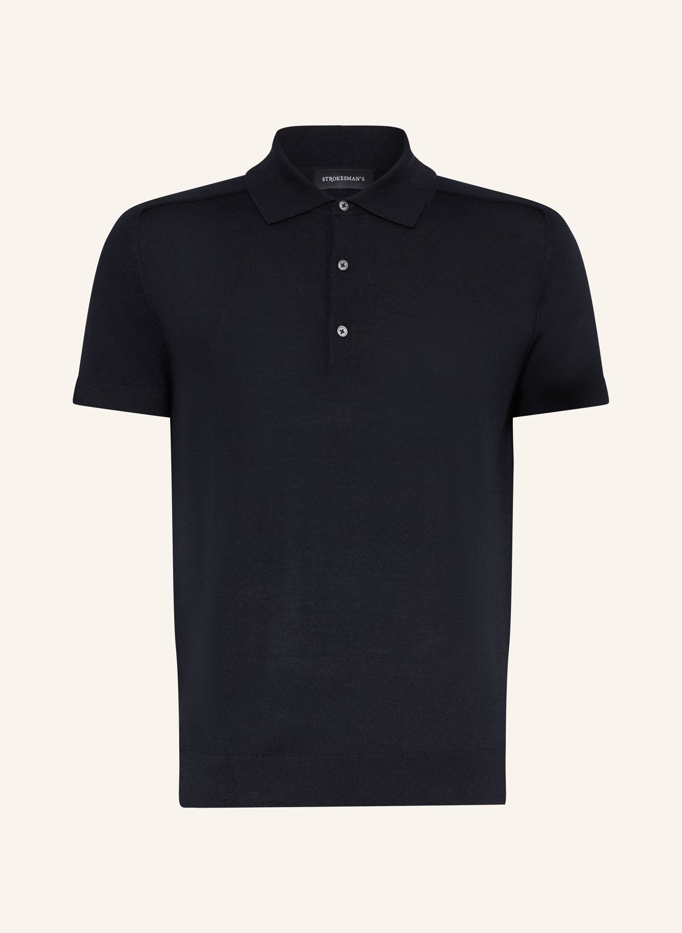 STROKESMAN'S Strick-Poloshirt: SCHWARZ