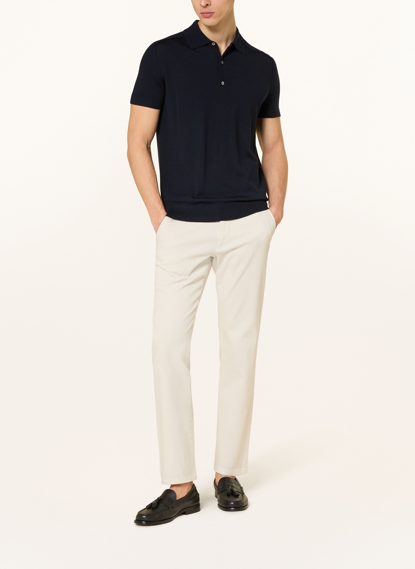 STROKESMAN'S Strick-Poloshirt: SCHWARZ